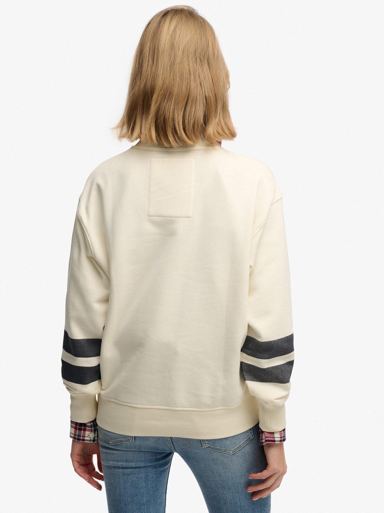  image of superdry-varsity-script-loose-crew-sweatshirt-cream