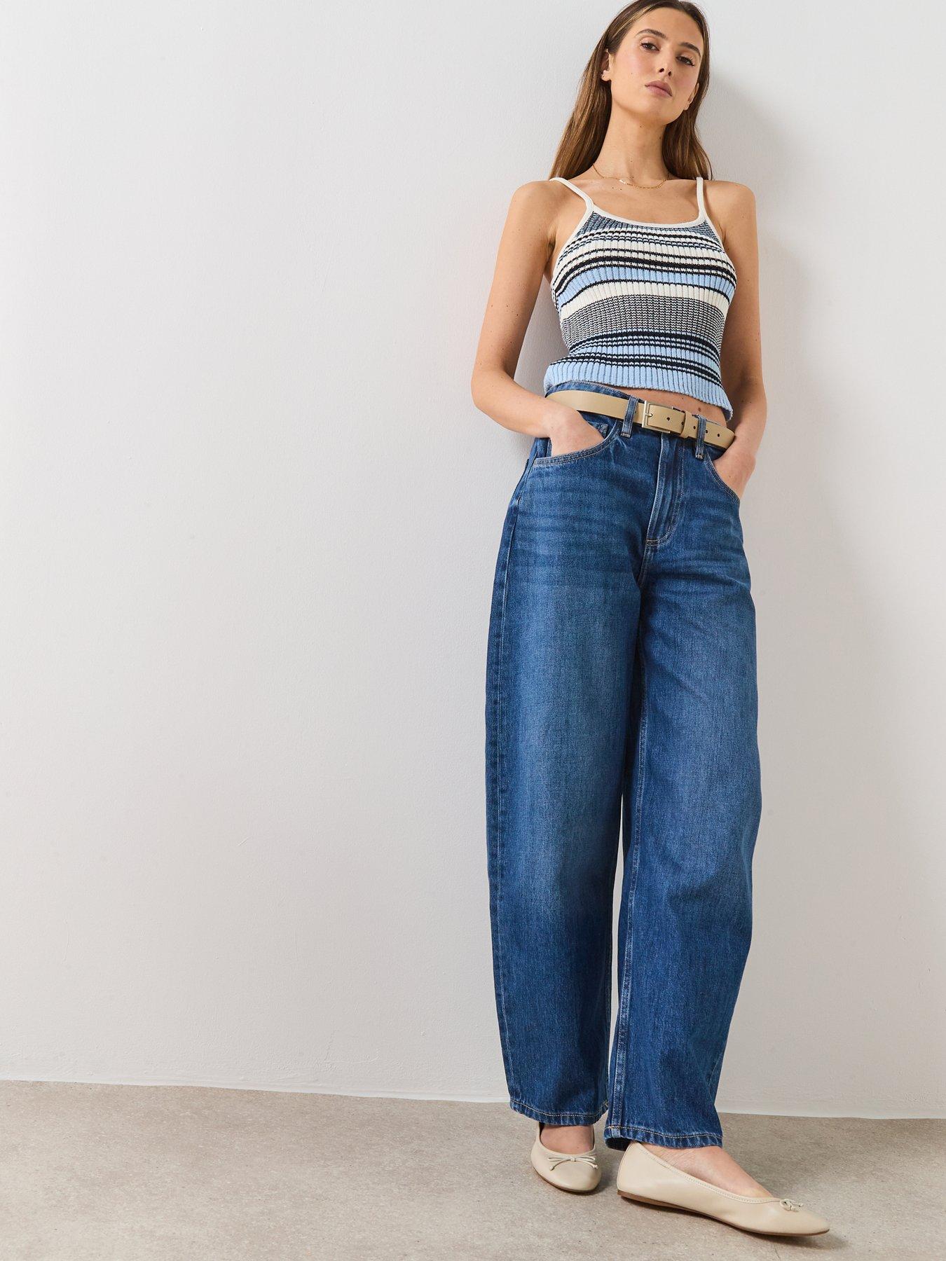 Image 6 of 6 of Mango Striped Knitted Fitted Top - Blue
