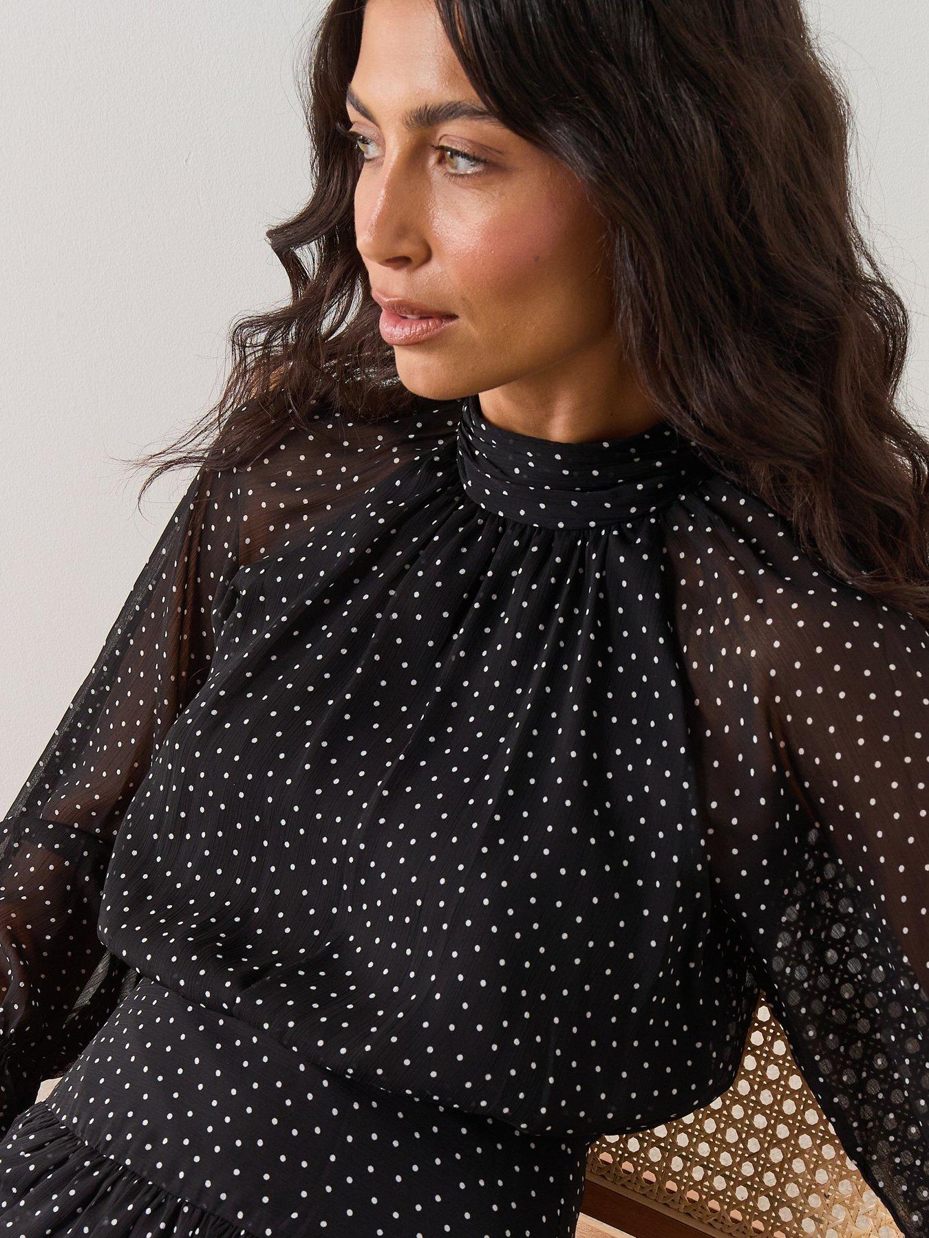  image of mango-gathered-turtleneck-dress-black