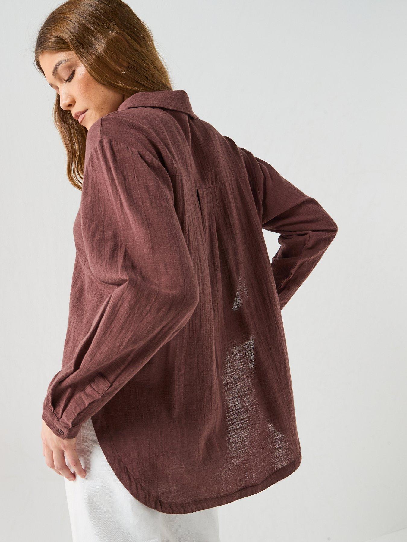 Image 2 of 6 of PIECES Pcagnes Ls Oversized Shirt Wvn Bc