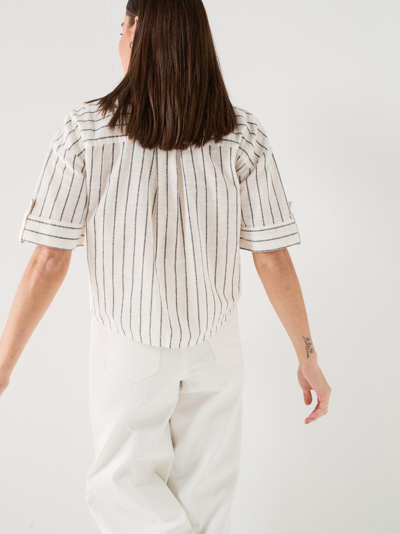 Image 2 of 6 of Only Onltizana Stripe S/s Shirt Wvn Noos
