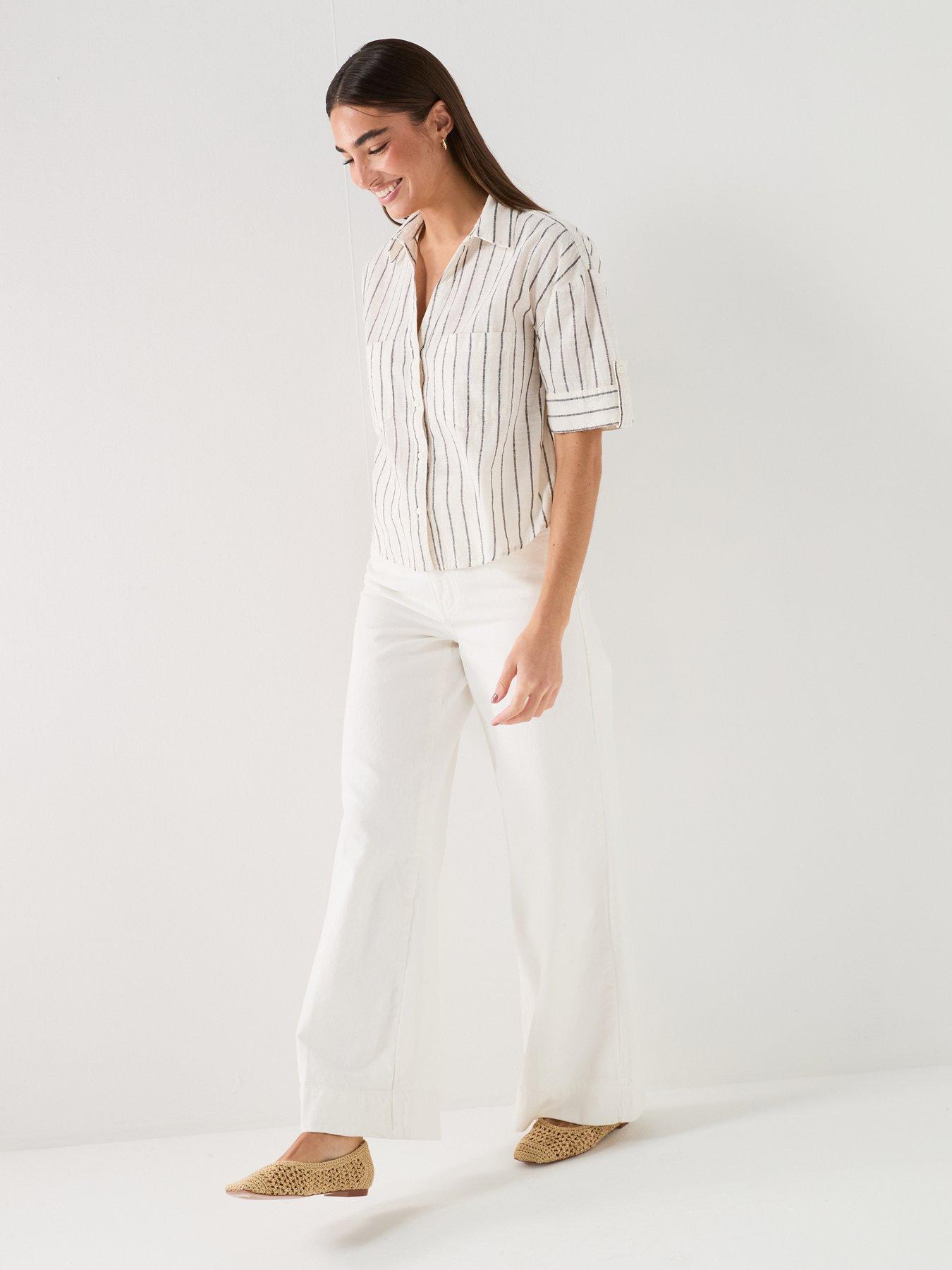Image 6 of 6 of Only Onltizana Stripe S/s Shirt Wvn Noos