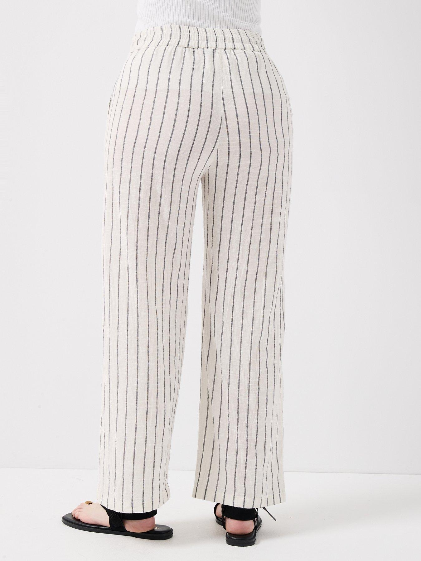  image of only-onltizana-stripe-loose-co-ord-pants-white