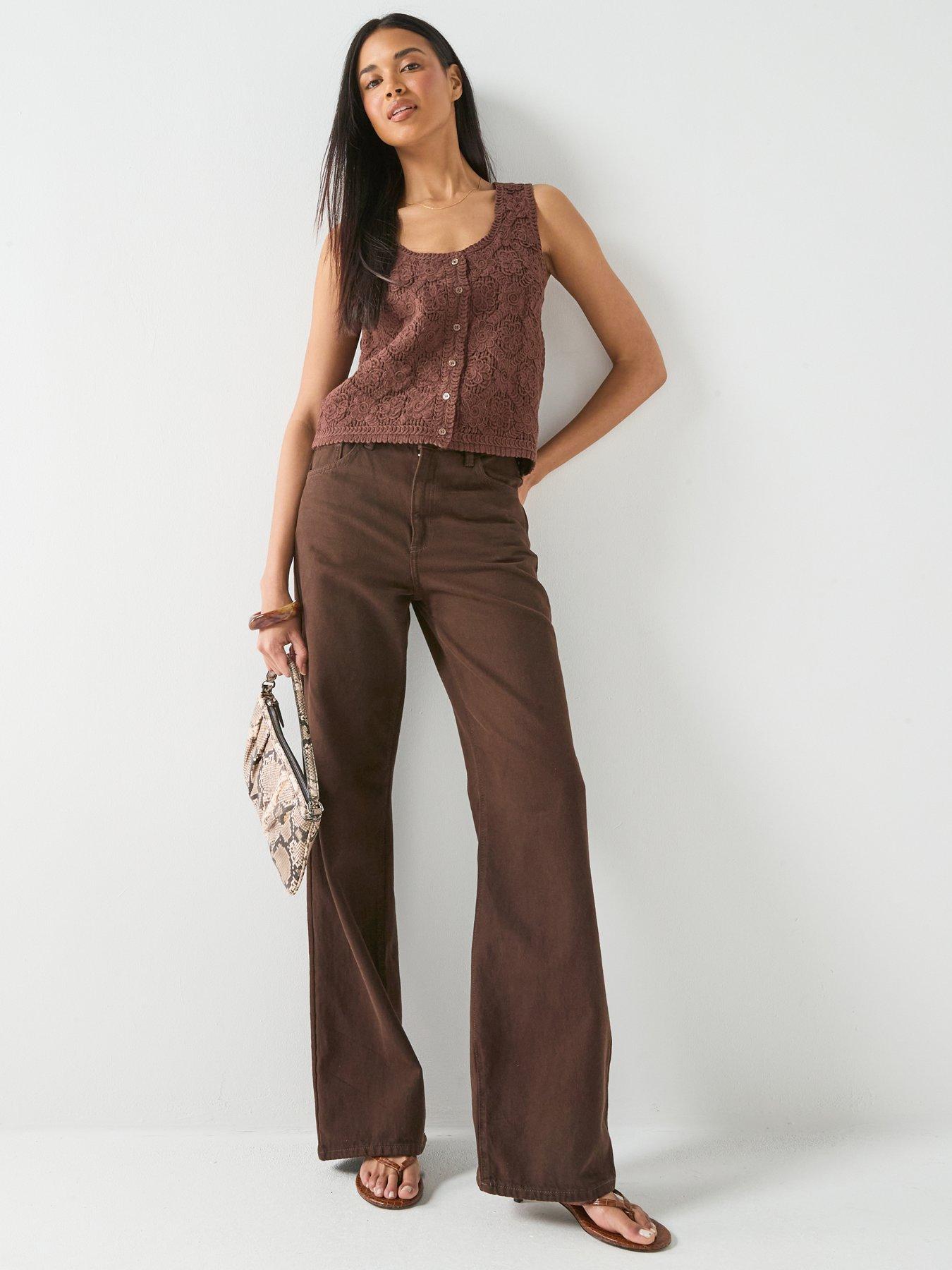 Image 3 of 5 of Only Onlgina Buttoned Knitted Vest - Brown