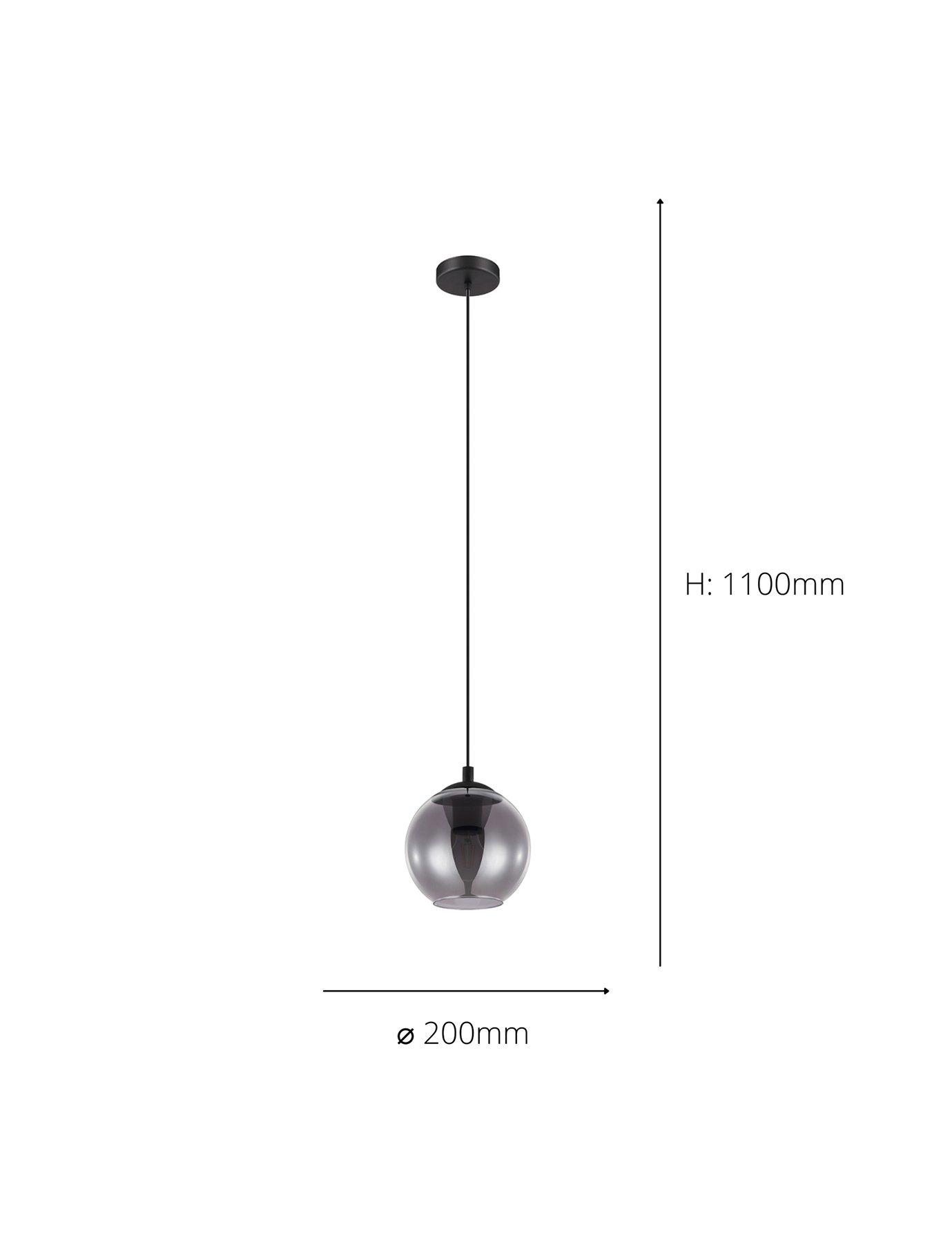 Image 4 of 4 of Eglo Ariscani Smoked Glass Single Pendant