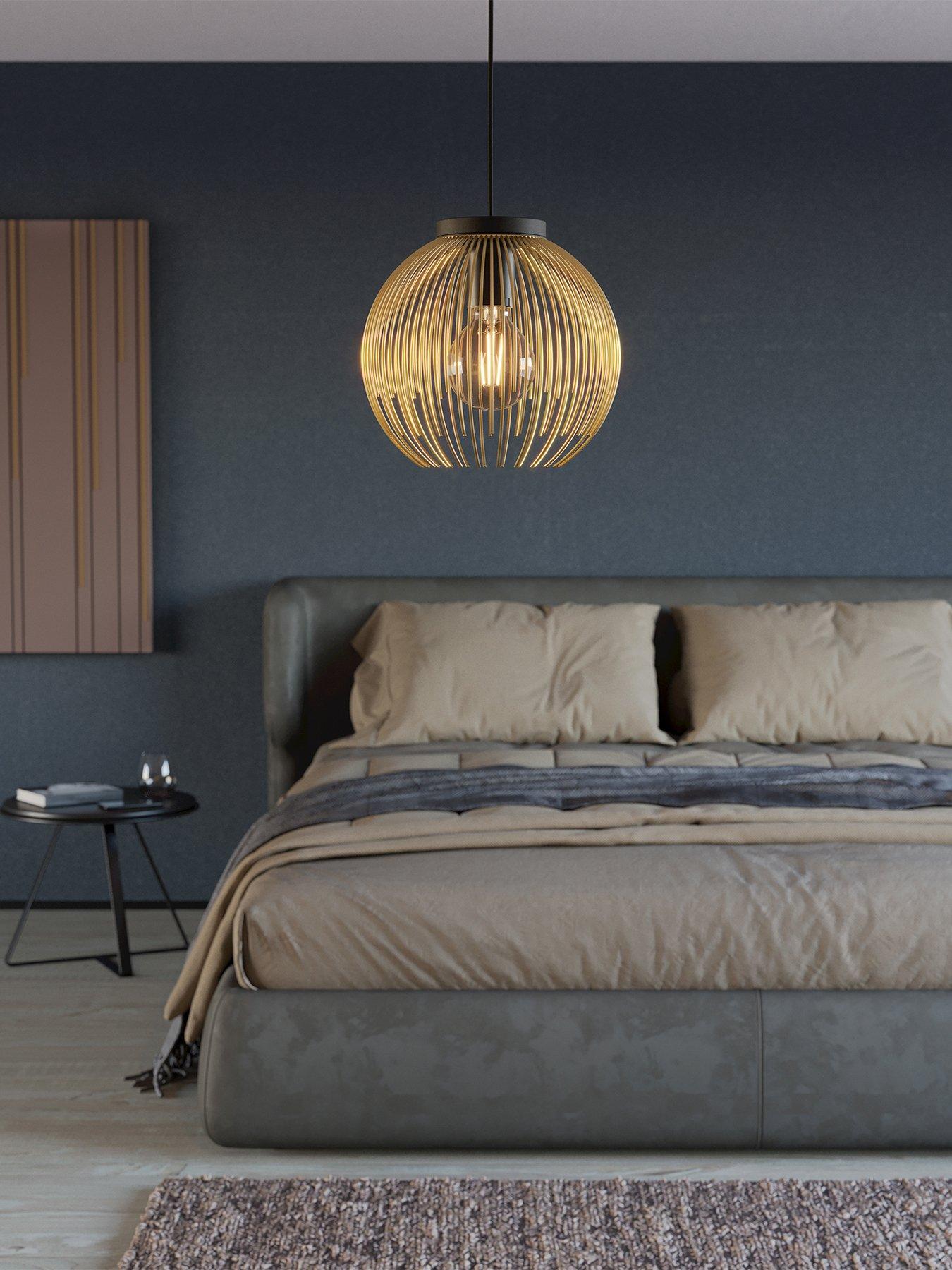 Image 1 of 4 of Eglo Venezuela Spherical Gold &amp; Black Single Pendant Light