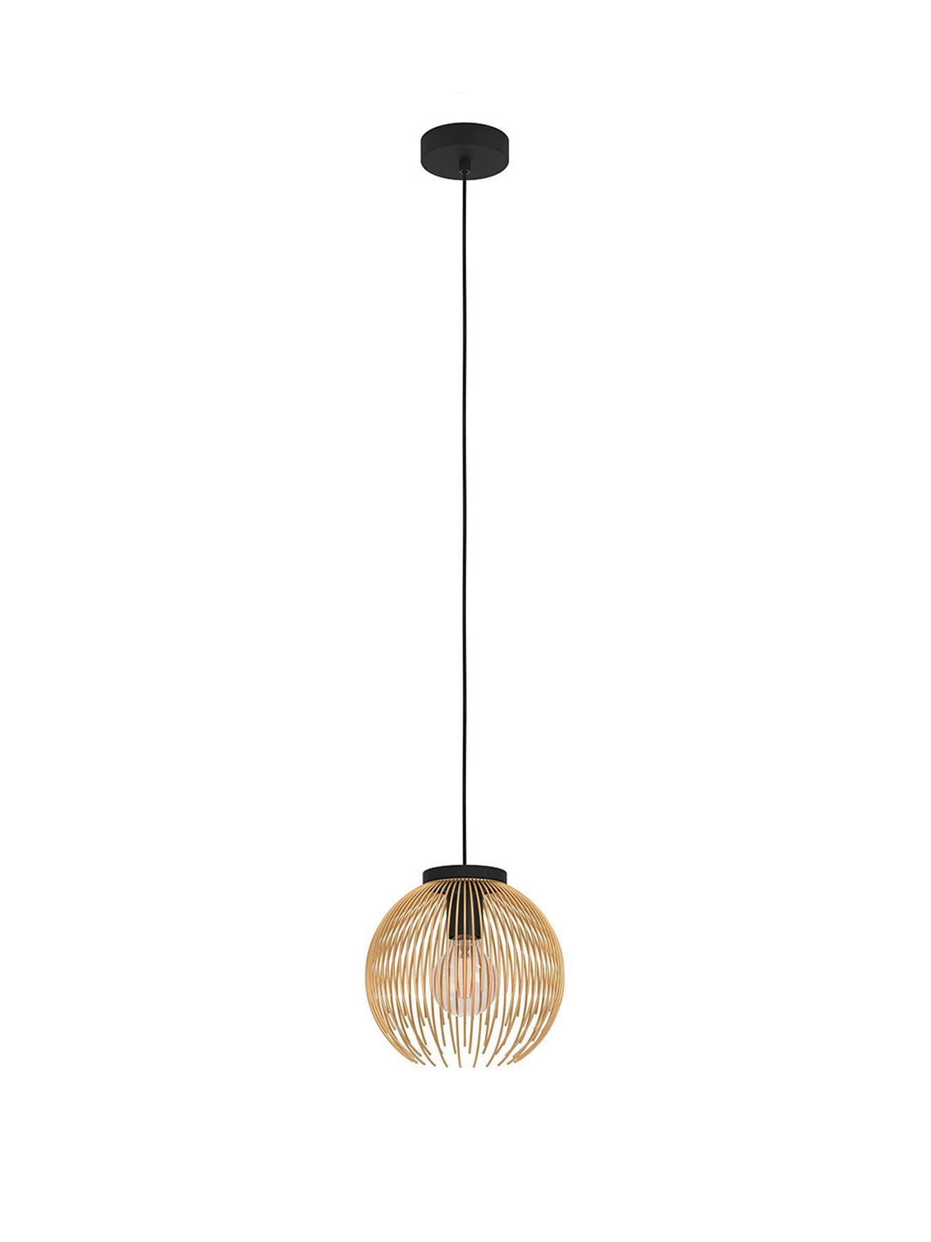 Image 2 of 4 of Eglo Venezuela Spherical Gold &amp; Black Single Pendant Light