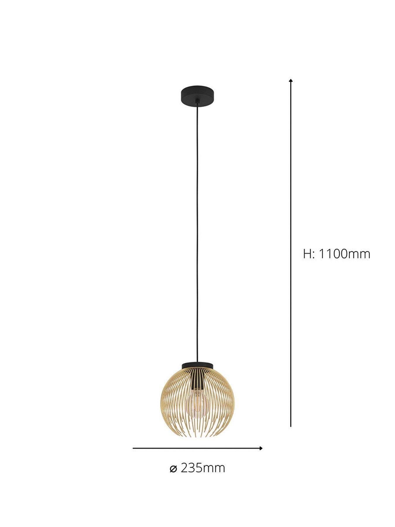 Image 4 of 4 of Eglo Venezuela Spherical Gold &amp; Black Single Pendant Light