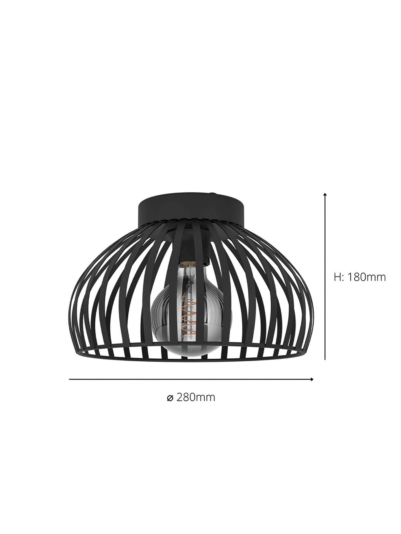  image of eglo-mogano-3-wireframe-black-flush-ceiling-light-28-cm