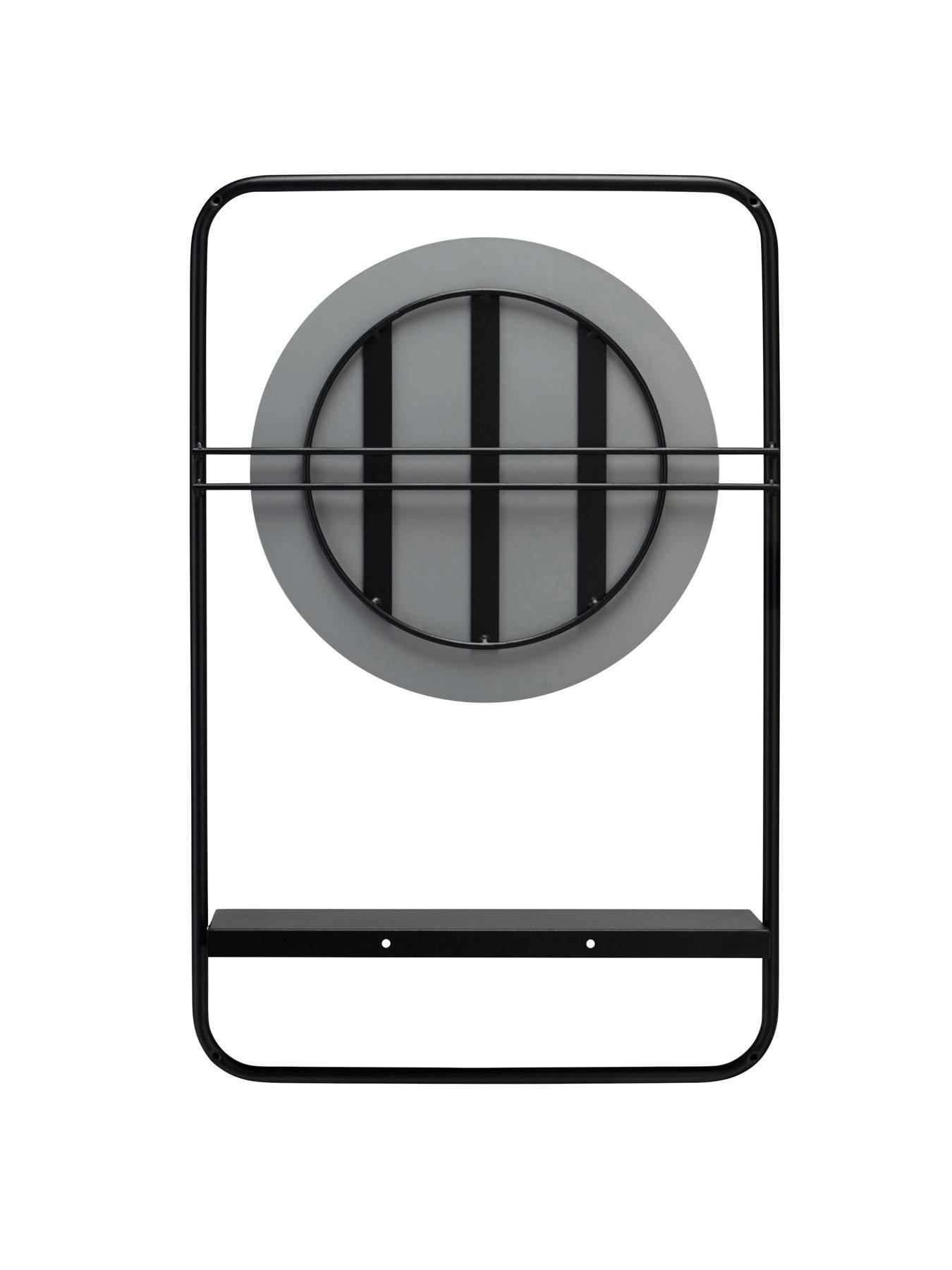 Image 4 of 5 of Croydex Furzton Round Mirror Matt Black With Shelf