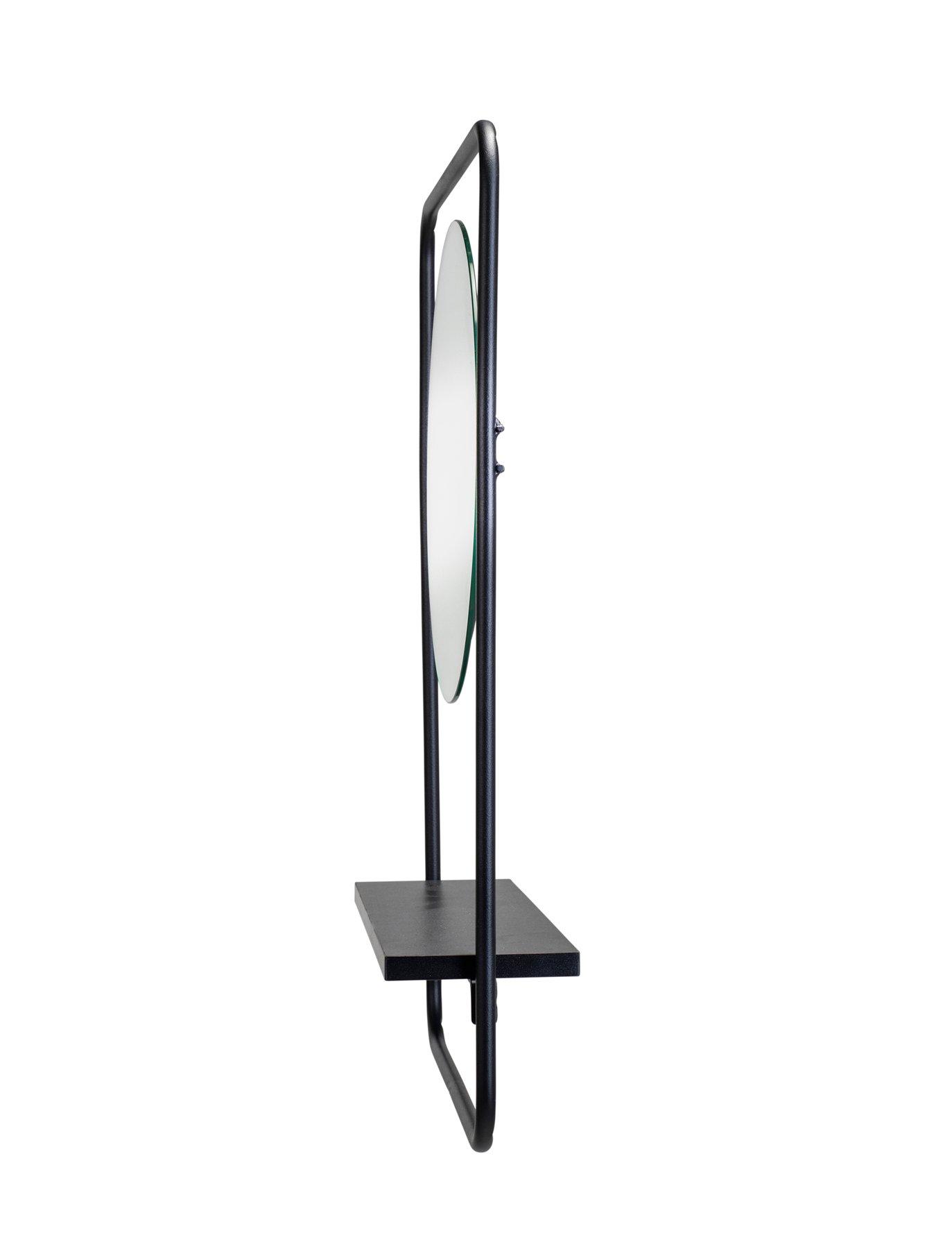 Image 5 of 5 of Croydex Furzton Round Mirror Matt Black With Shelf