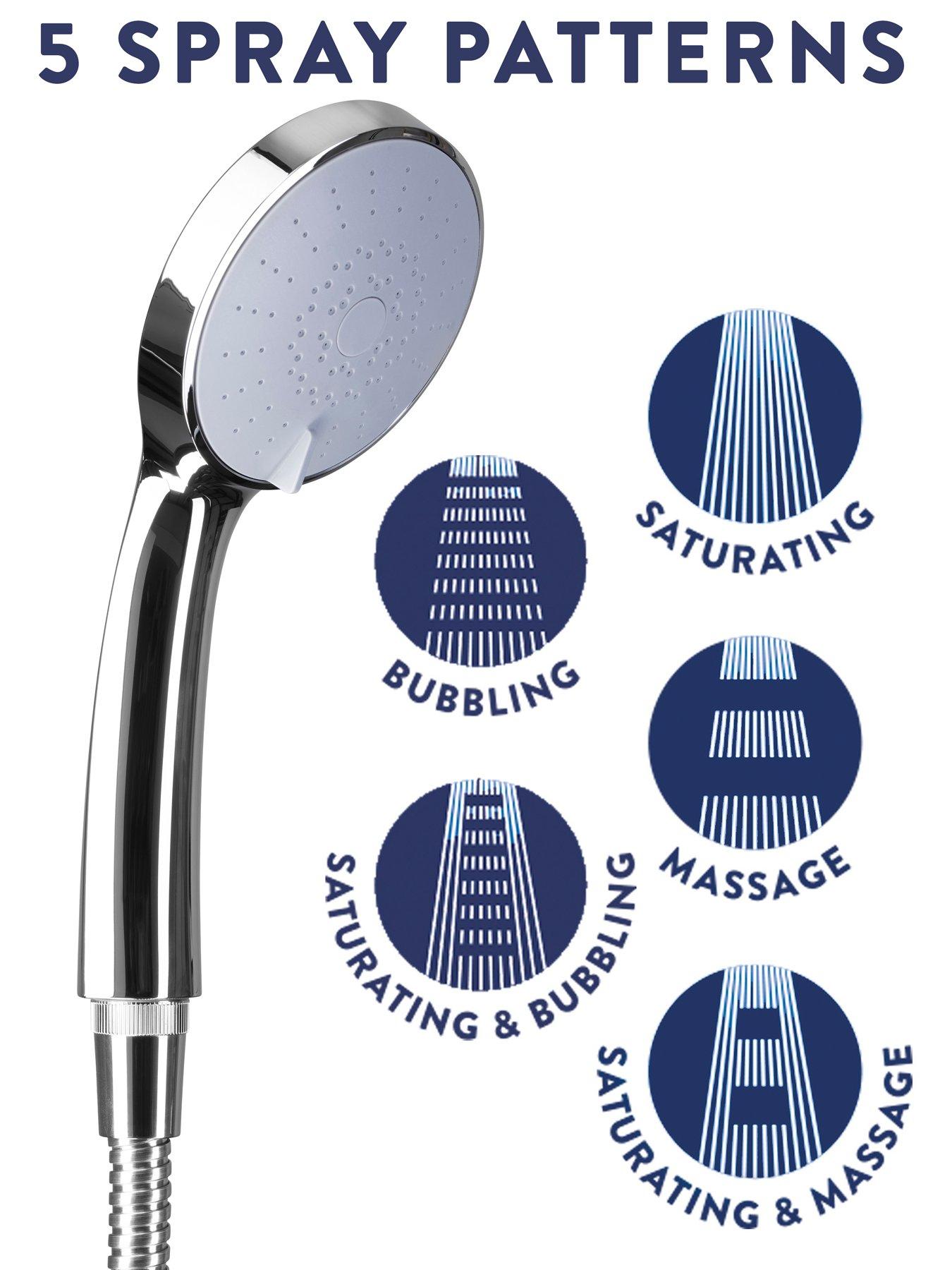 back image of croydex-presion-pressure-boost-5-function-shower-set-chrome