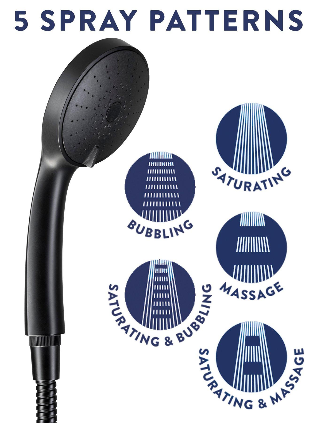 back image of croydex-presion-pressure-boost-5-function-shower-set-black