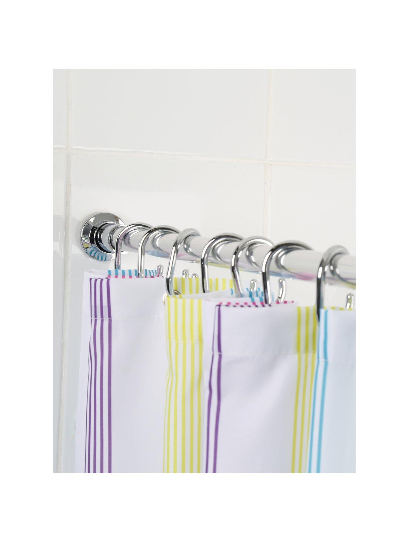  image of croydex-stick-n-lock-extendable-shower-curtain-pole-chrome