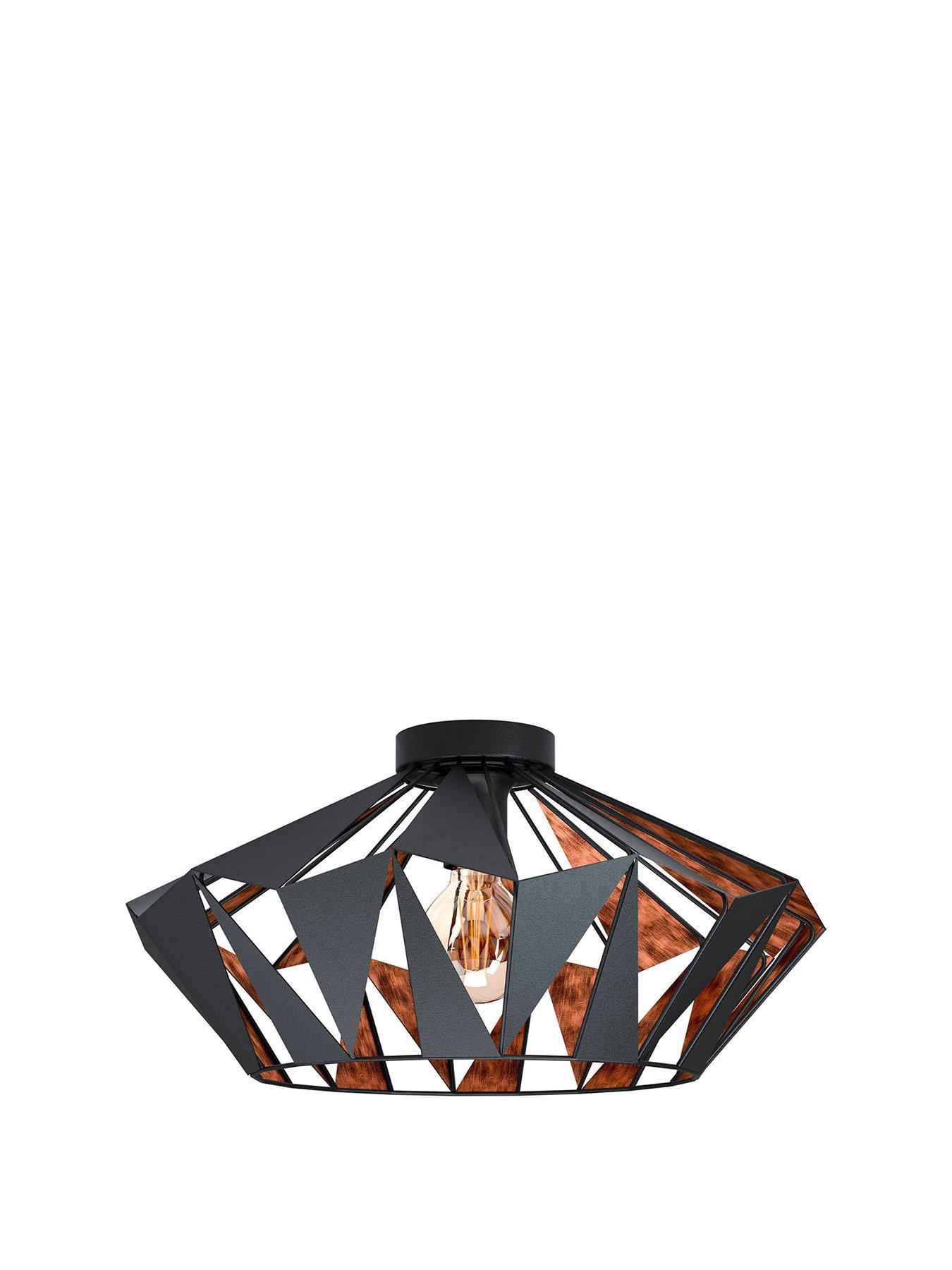 Image 2 of 4 of Eglo Carlton 6-light Black And Copper Metal Ceiling Light (d) 47cm