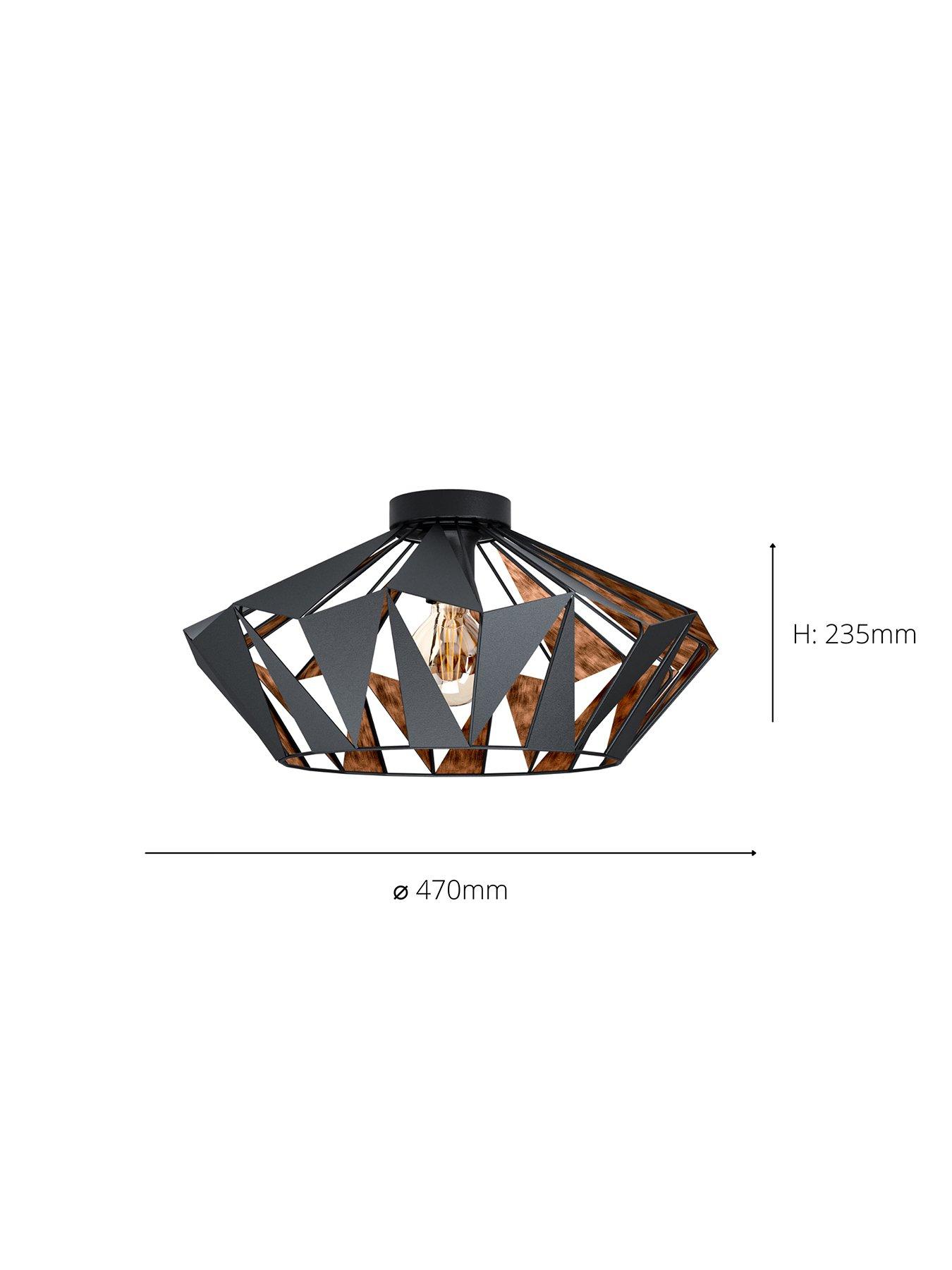 Image 4 of 4 of Eglo Carlton 6-light Black And Copper Metal Ceiling Light (d) 47cm