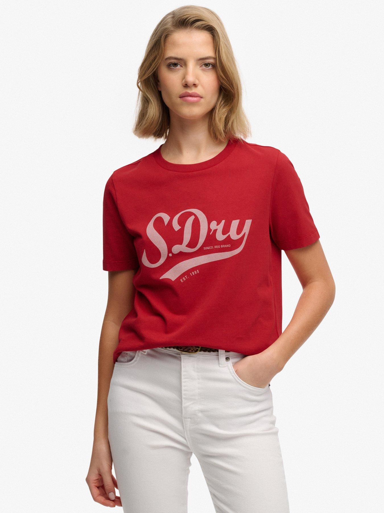  image of superdry-varsity-script-t-shirt-red
