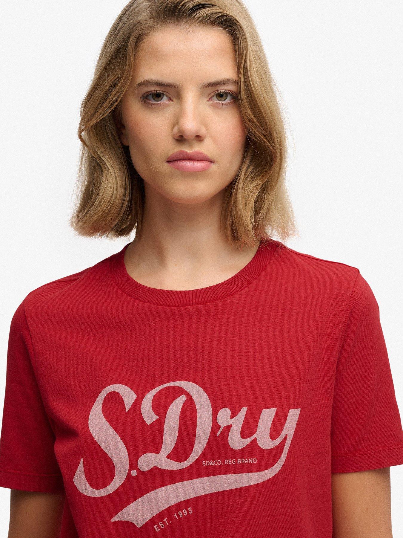  image of superdry-varsity-script-t-shirt-red