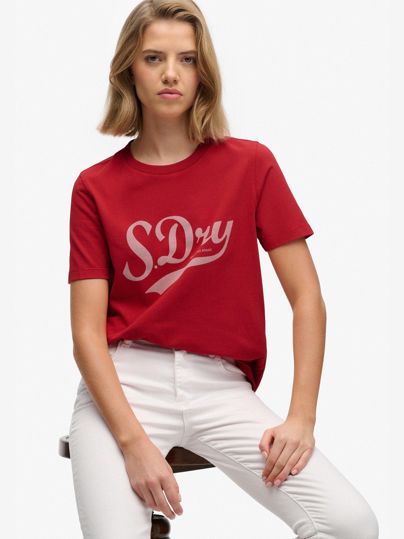  image of superdry-varsity-script-t-shirt-red