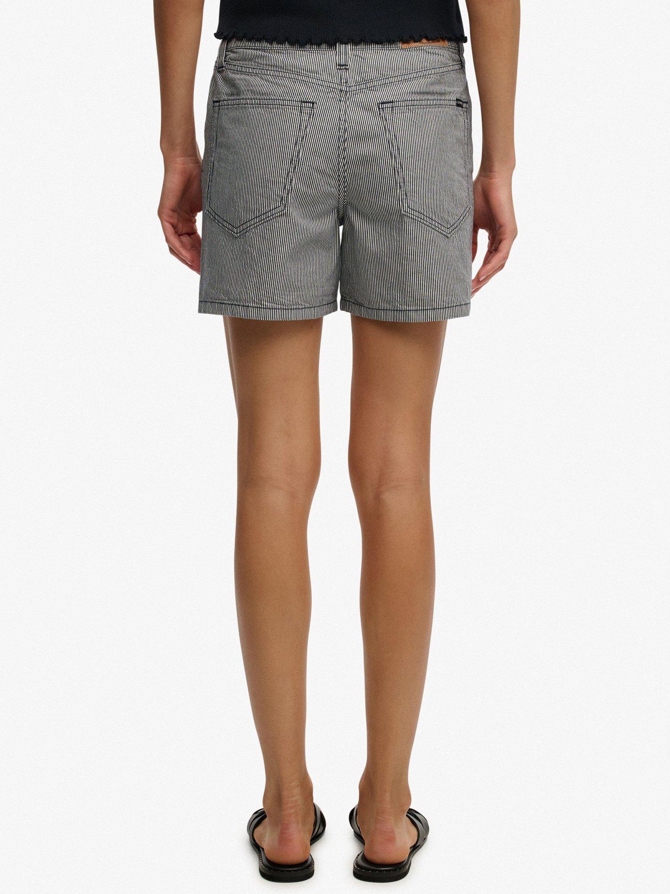  image of superdry-mid-rise-stripe-short-blue