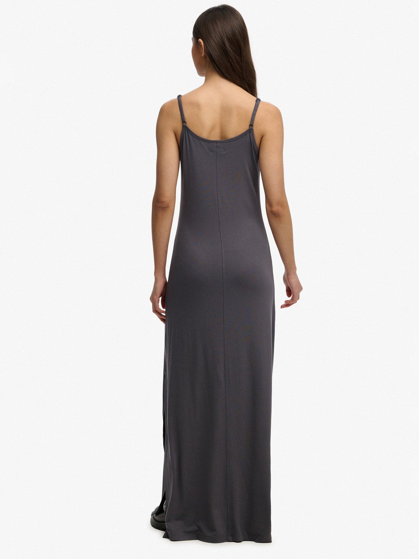 stillFront image of superdry-maxi-jersey-cami-dress-grey