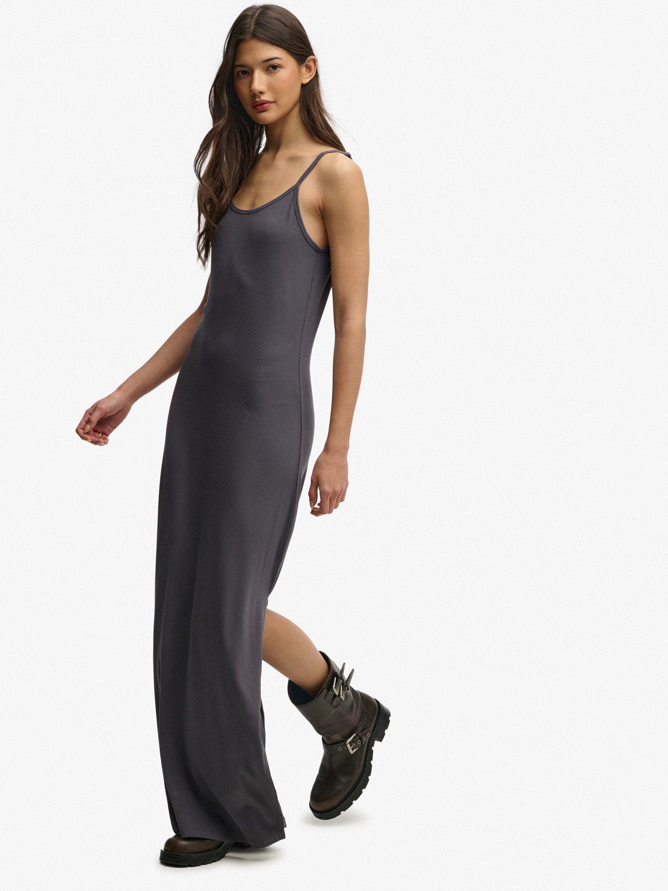  image of superdry-maxi-jersey-cami-dress-grey