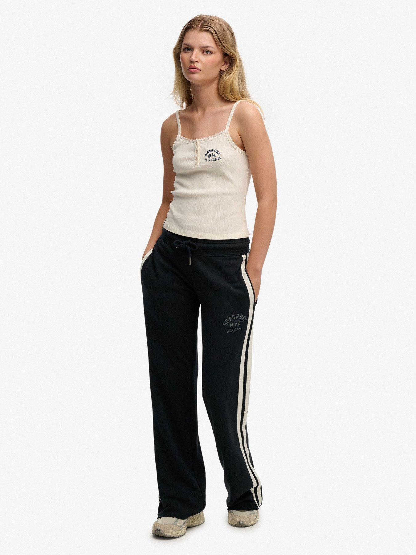 Image 3 of 6 of Superdry Athletic Essentials Stripe Flare Jogger - Blue