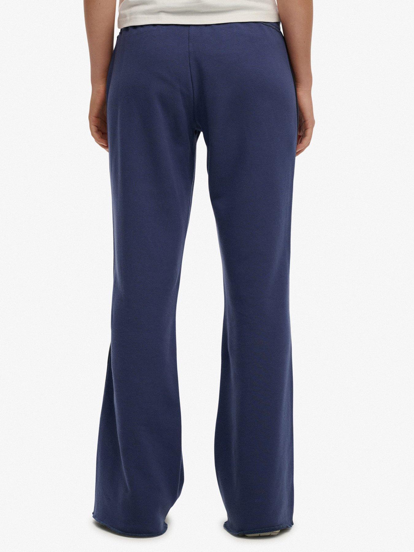 Image 2 of 6 of Superdry Athletic Essentials Stripe Flare Joggers - Blue