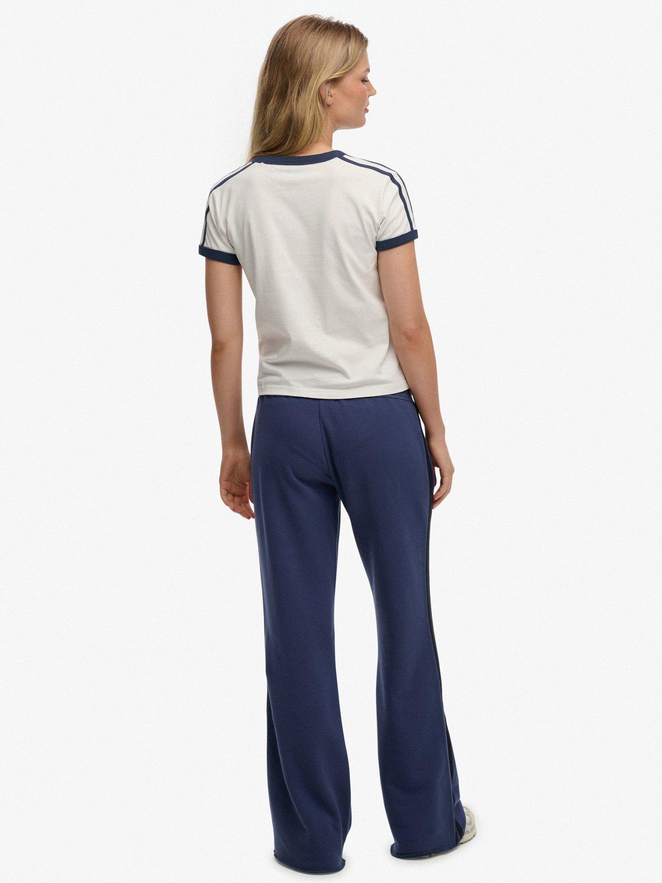 Image 6 of 6 of Superdry Athletic Essentials Stripe Flare Joggers - Blue