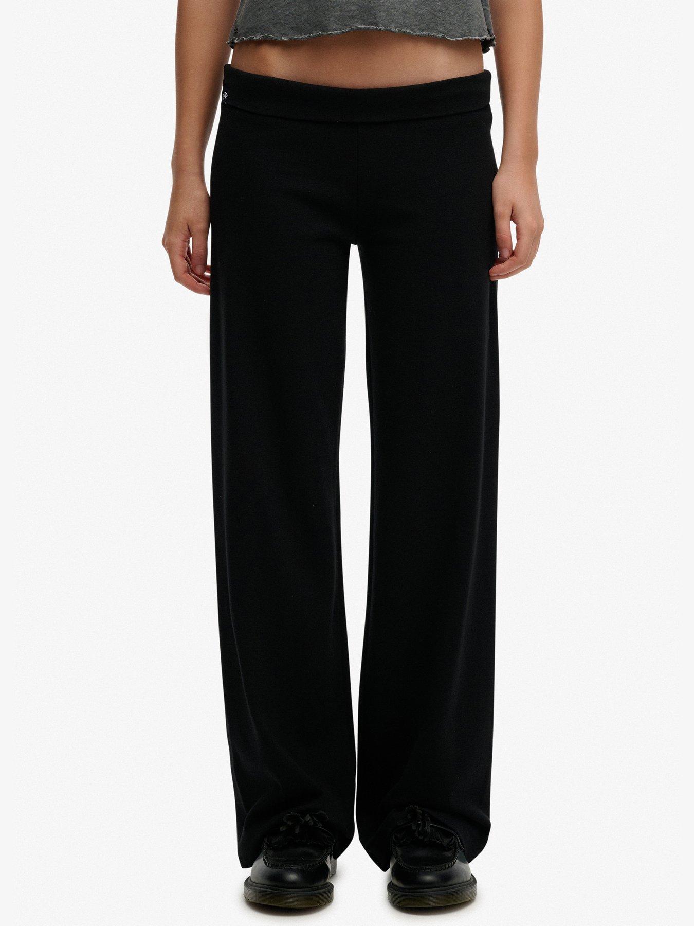 Image 1 of 6 of Superdry Athletic Essentials Fold Over Joggers - Black