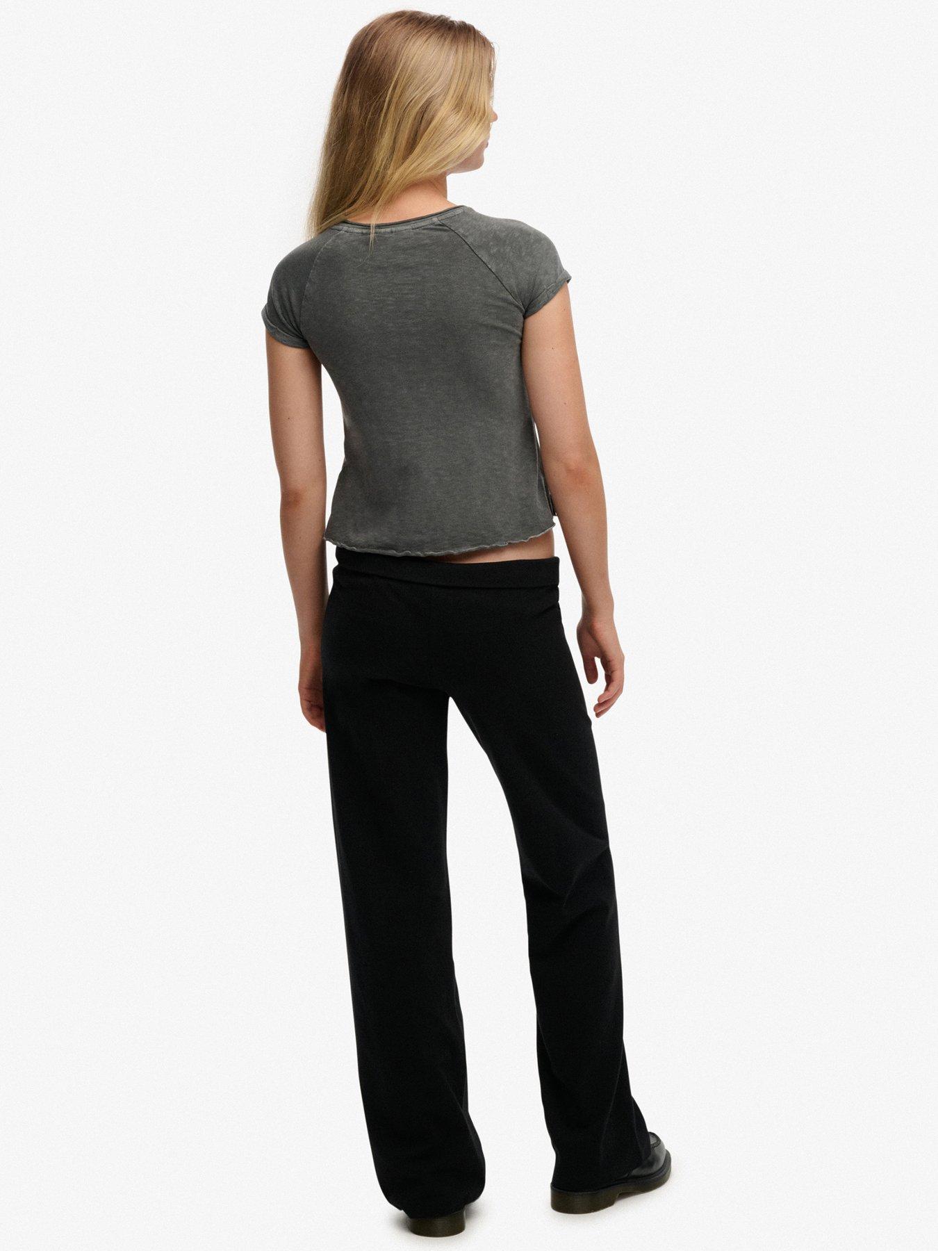 Image 4 of 6 of Superdry Athletic Essentials Fold Over Joggers - Black