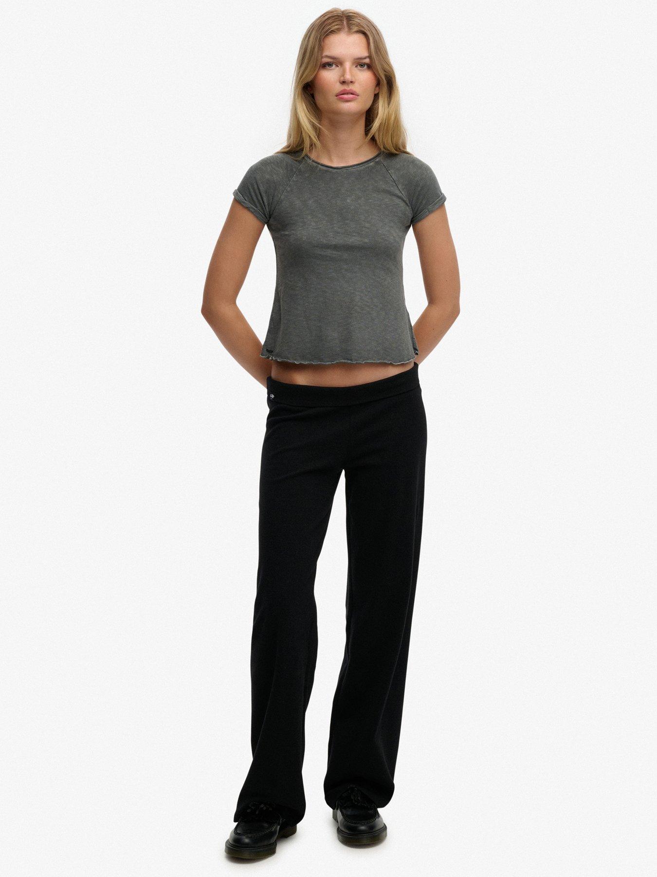 Image 6 of 6 of Superdry Athletic Essentials Fold Over Joggers - Black