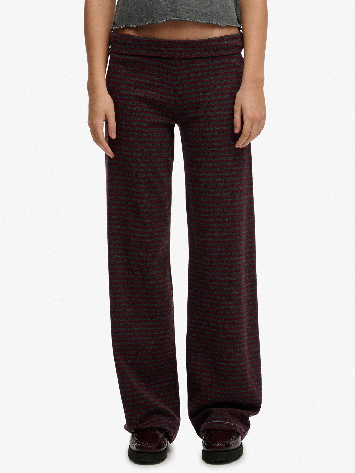 front image of superdry-athletic-essentials-fold-over-joggers-red