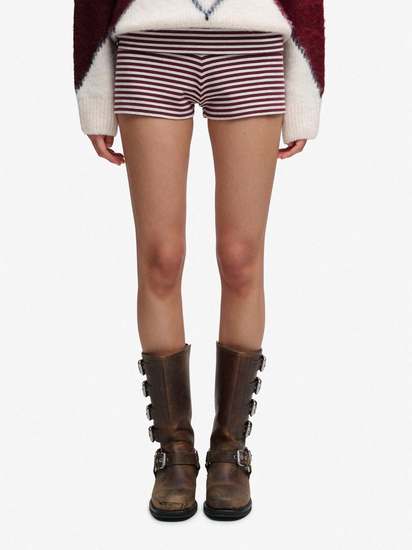 front image of superdry-athletic-essentials-fold-over-short-red