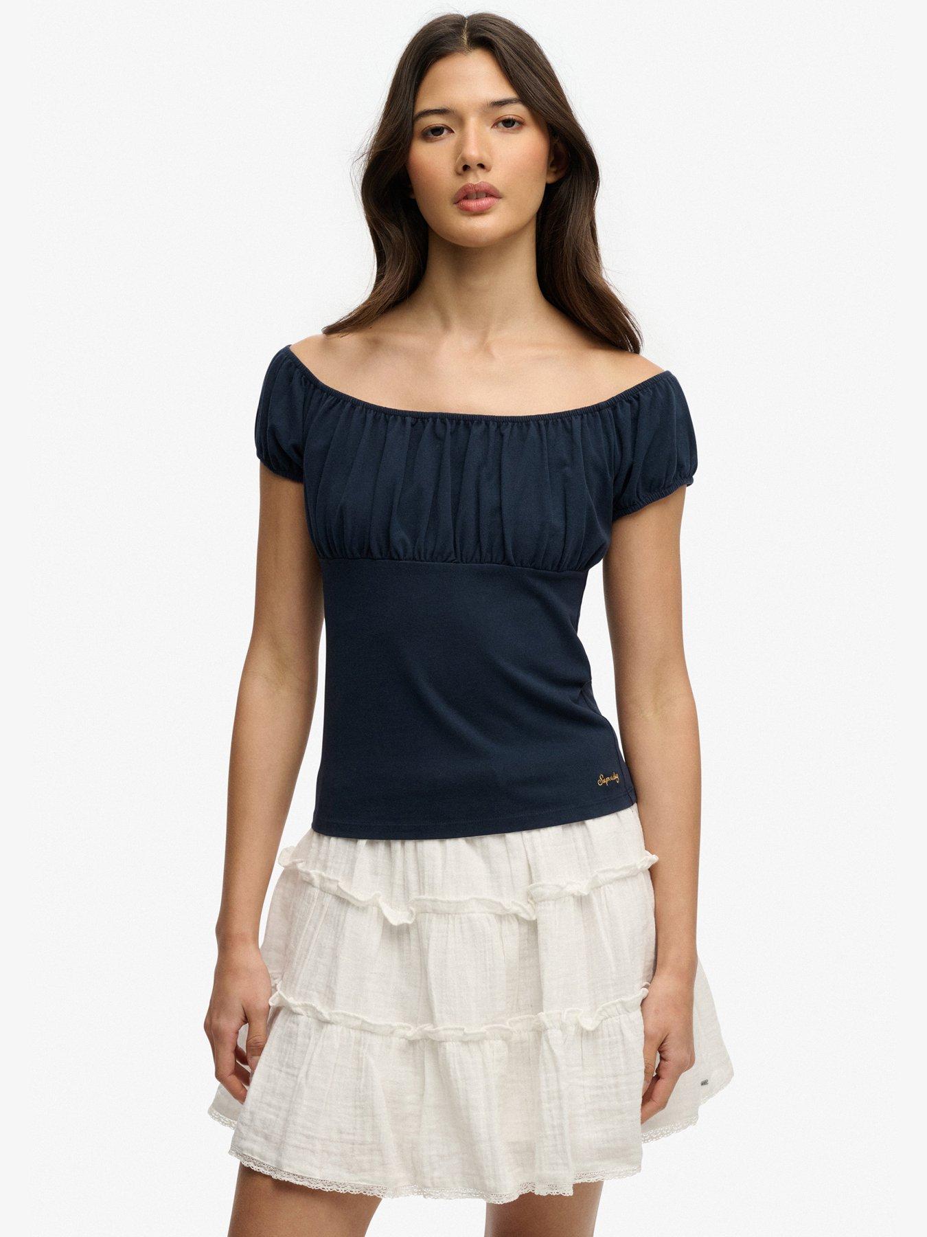 Superdry Athletic Essentials Ruched Top - Blue
