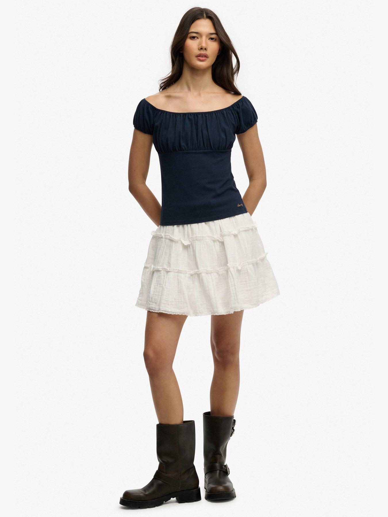  image of superdry-athletic-essentials-ruched-top-blue