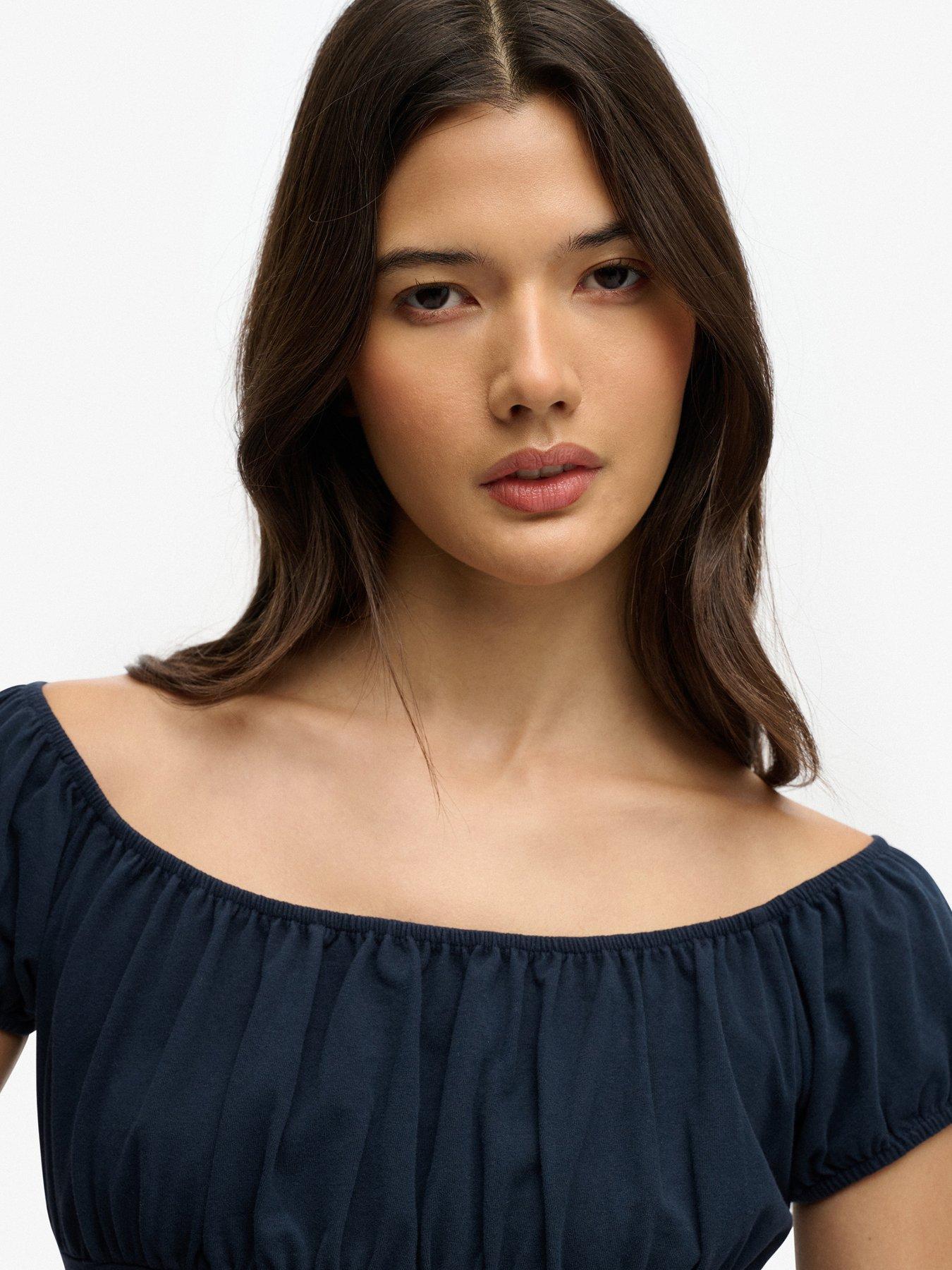  image of superdry-athletic-essentials-ruched-top-blue