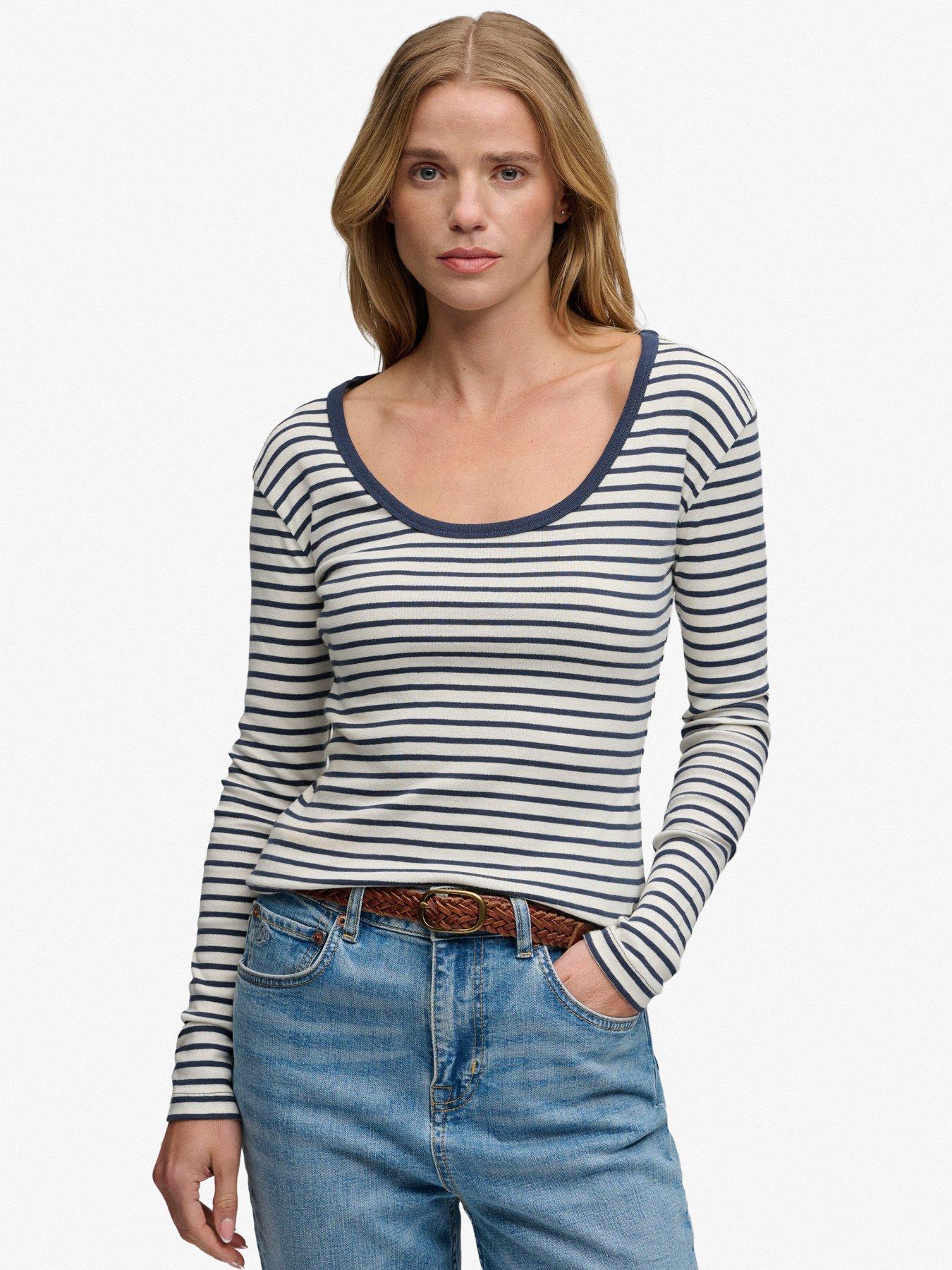 Superdry Ath Ess Striped Ls Top