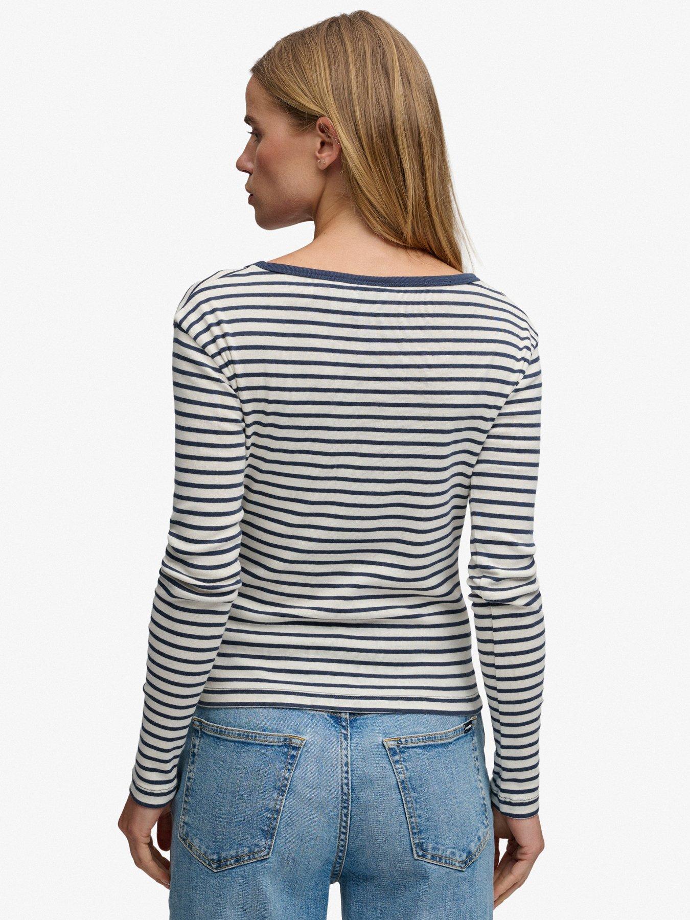 Image 2 of 6 of Superdry Ath Ess Striped Ls Top