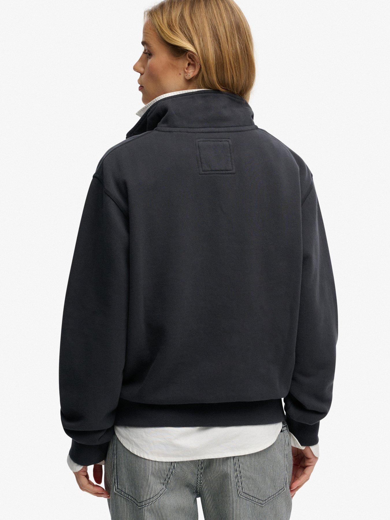  image of superdry-athletic-essentials-graphic-half-zip-sweatshirt-blue