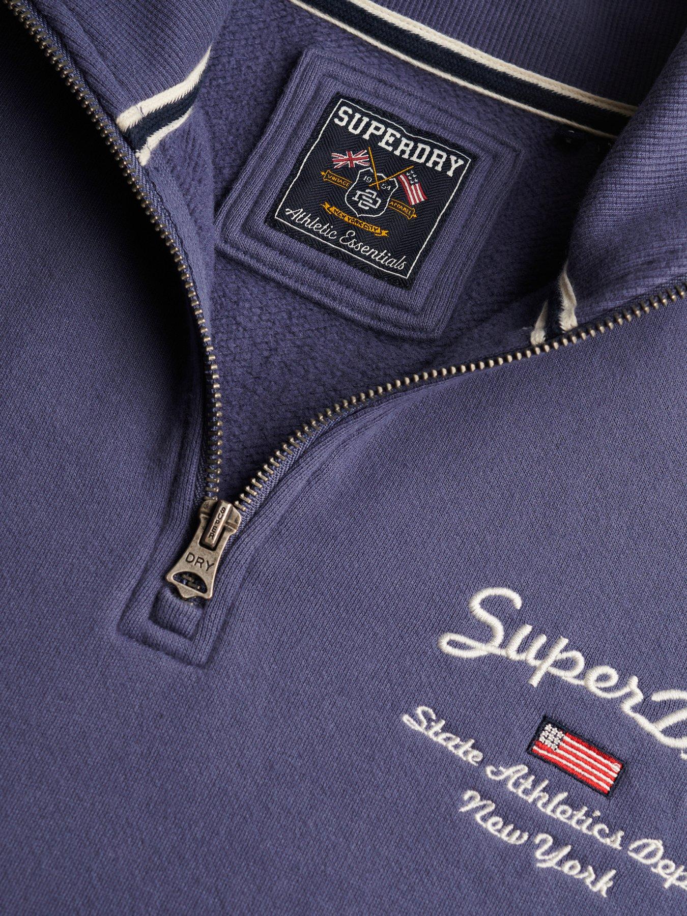 Image 6 of 6 of Superdry Athletic Essentials Graphic Half Zip Sweatshirt - Blue