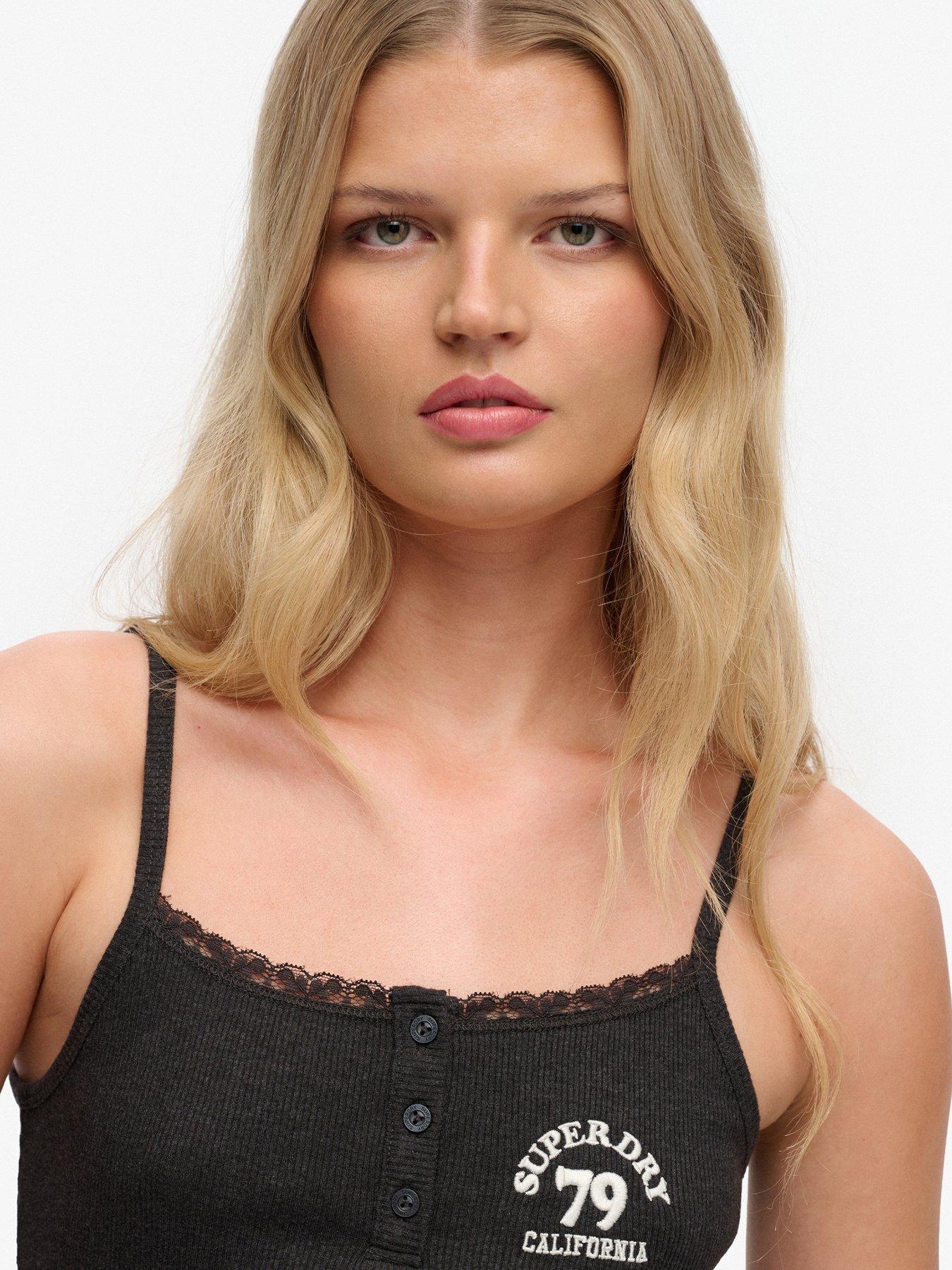  image of superdry-athletic-embroidered-button-cami-top-grey