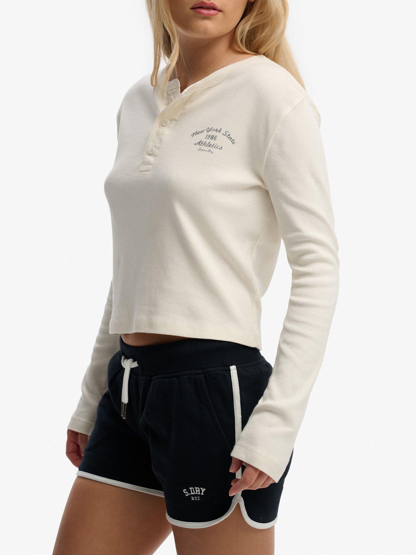  image of superdry-athletic-essentials-button-down-long-sleeve-top-white