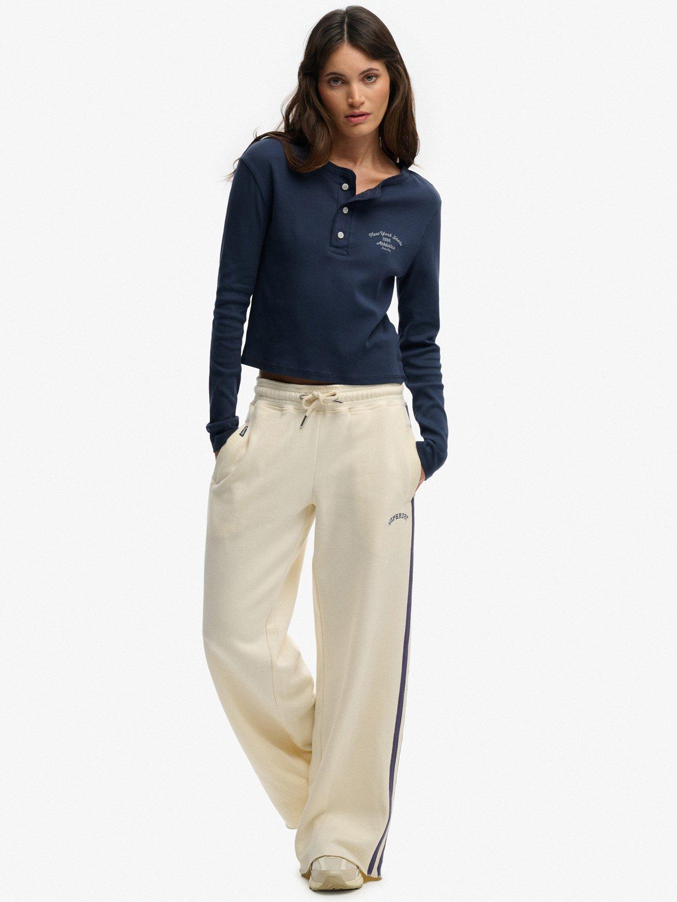 Image 3 of 5 of Superdry Athletic Essentials Button Down Long Sleeve Top - Blue