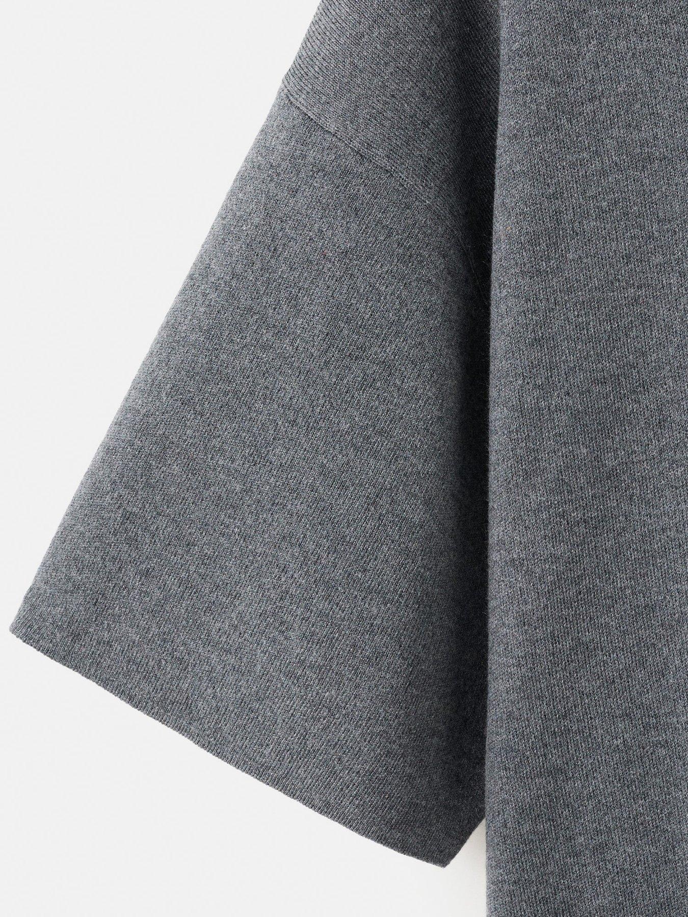  image of mango-oversize-short-sleeve-sweater-grey