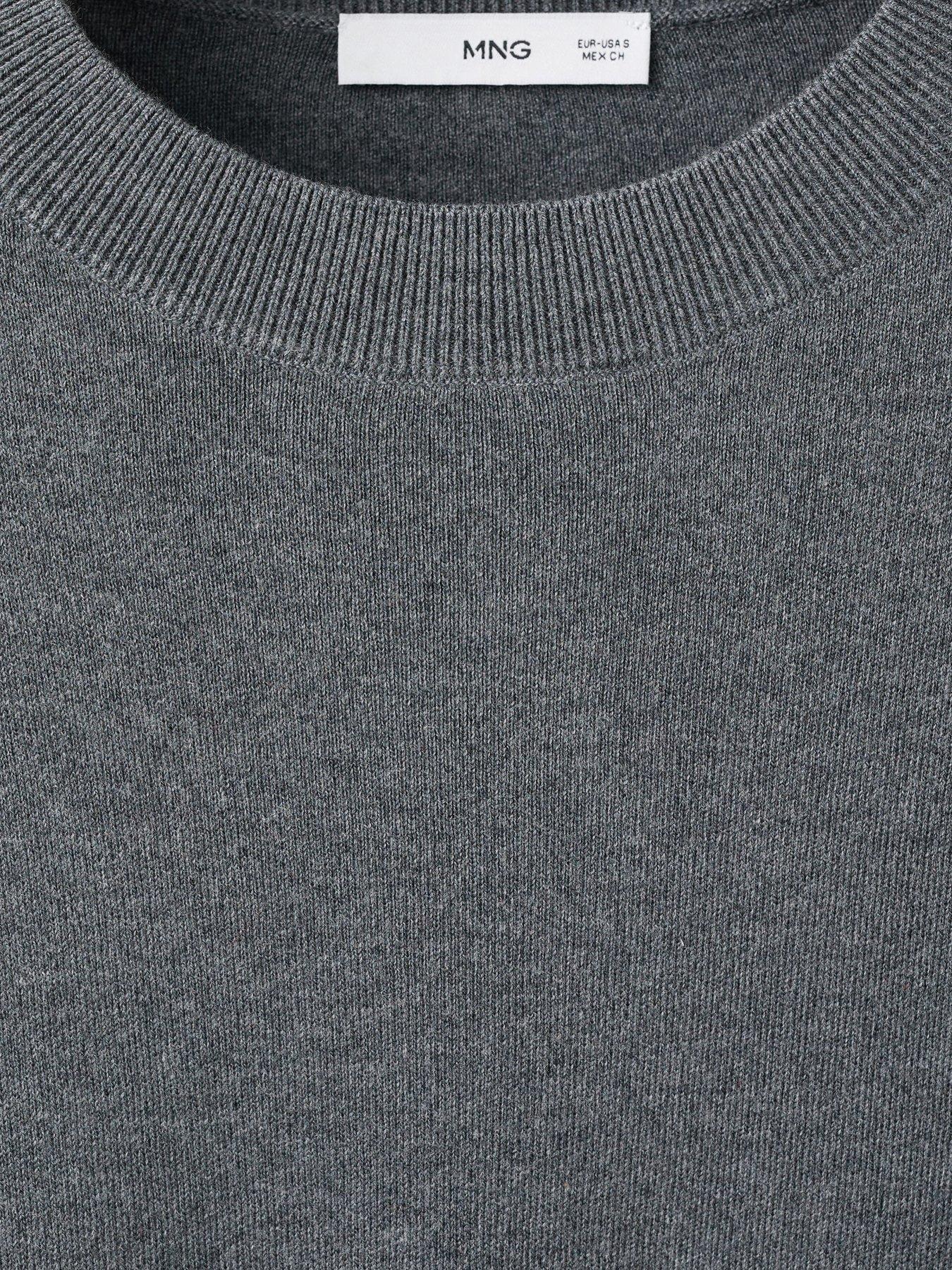  image of mango-oversize-short-sleeve-sweater-grey