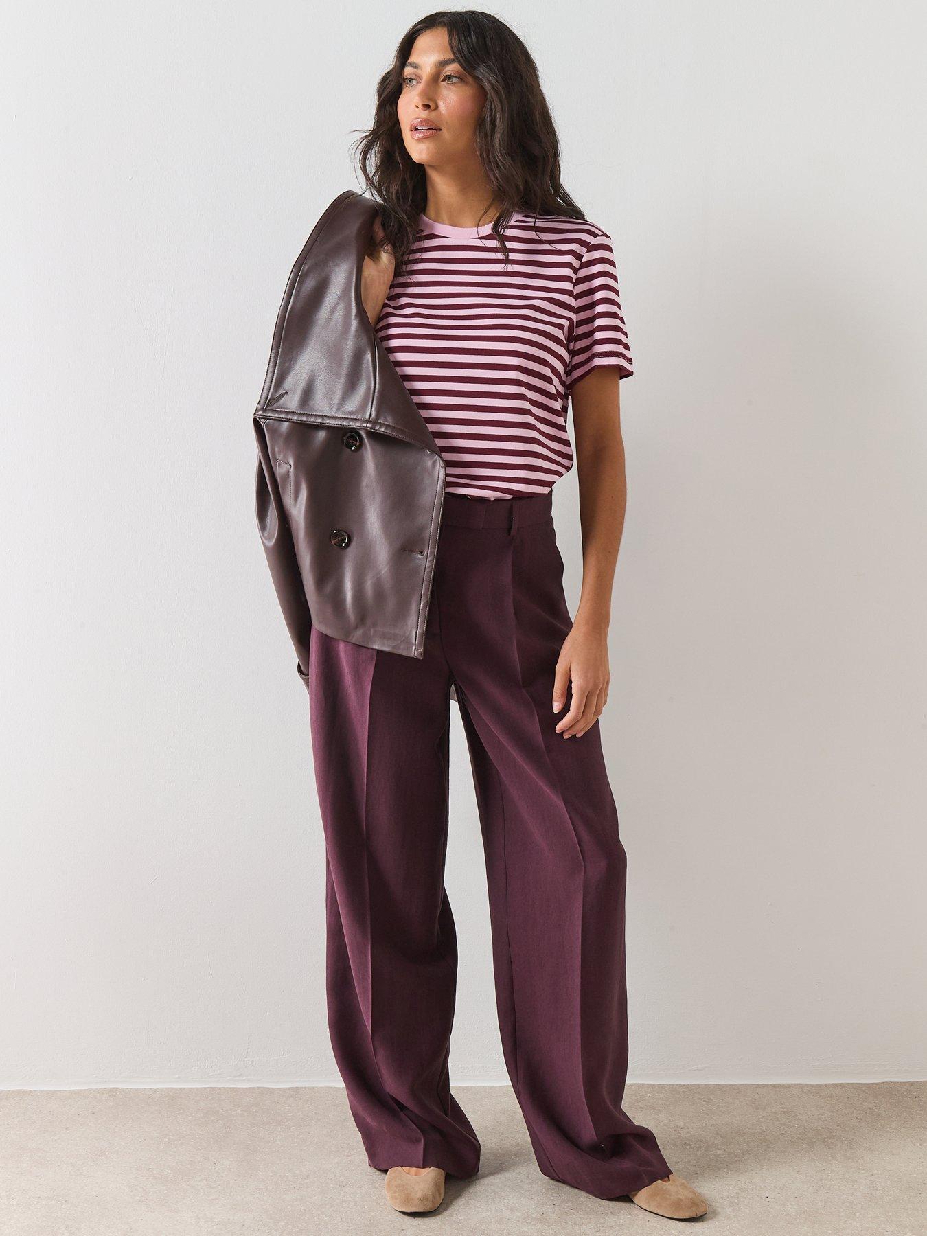 Image 3 of 6 of Mango Striped Short Sleeved T-Shirt - Pink