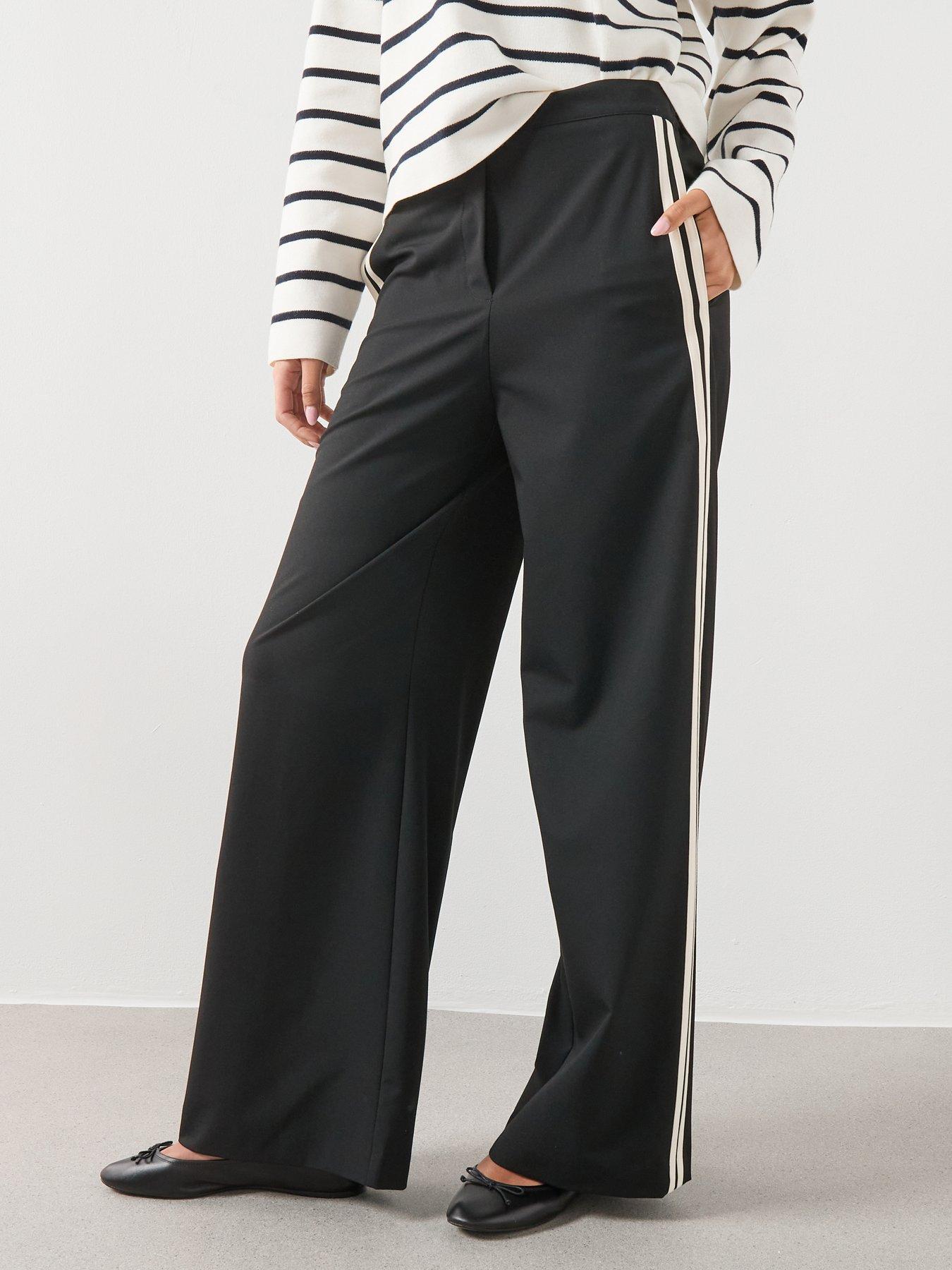 Mango Combined Striped Trousers - Black