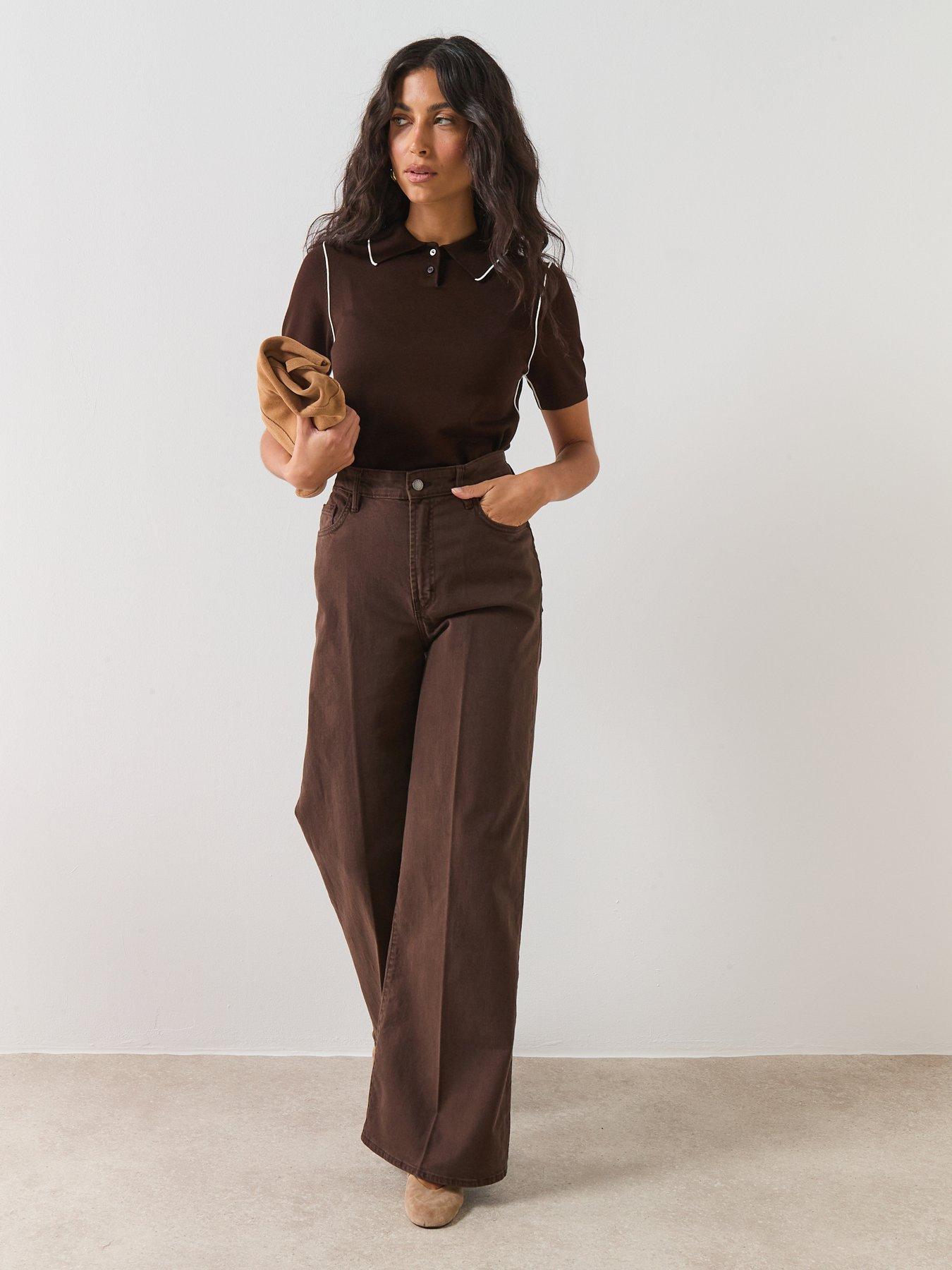 Image 3 of 6 of Mango Contrasting Stripe Jumper - Brown