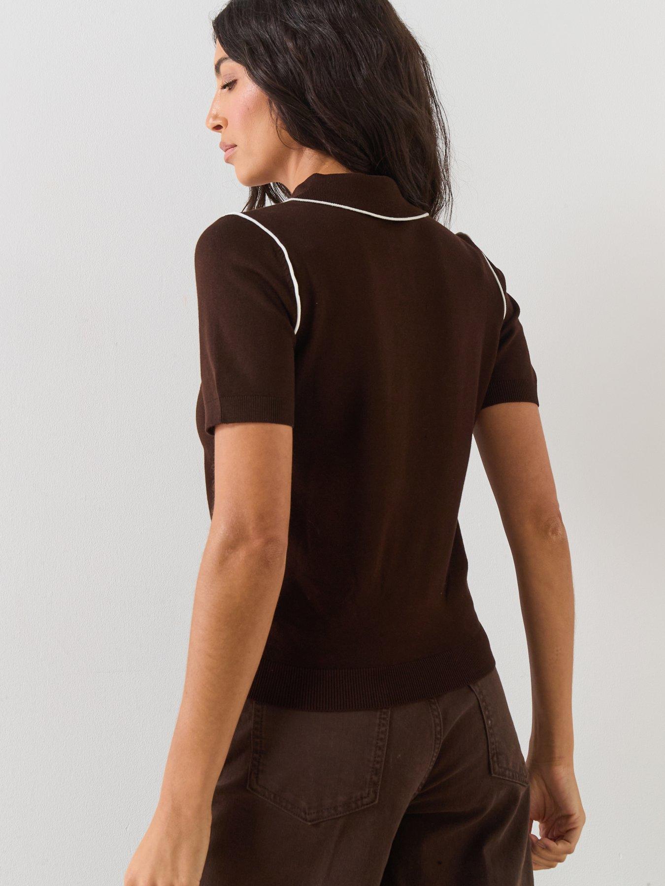 Image 5 of 6 of Mango Contrasting Stripe Jumper - Brown